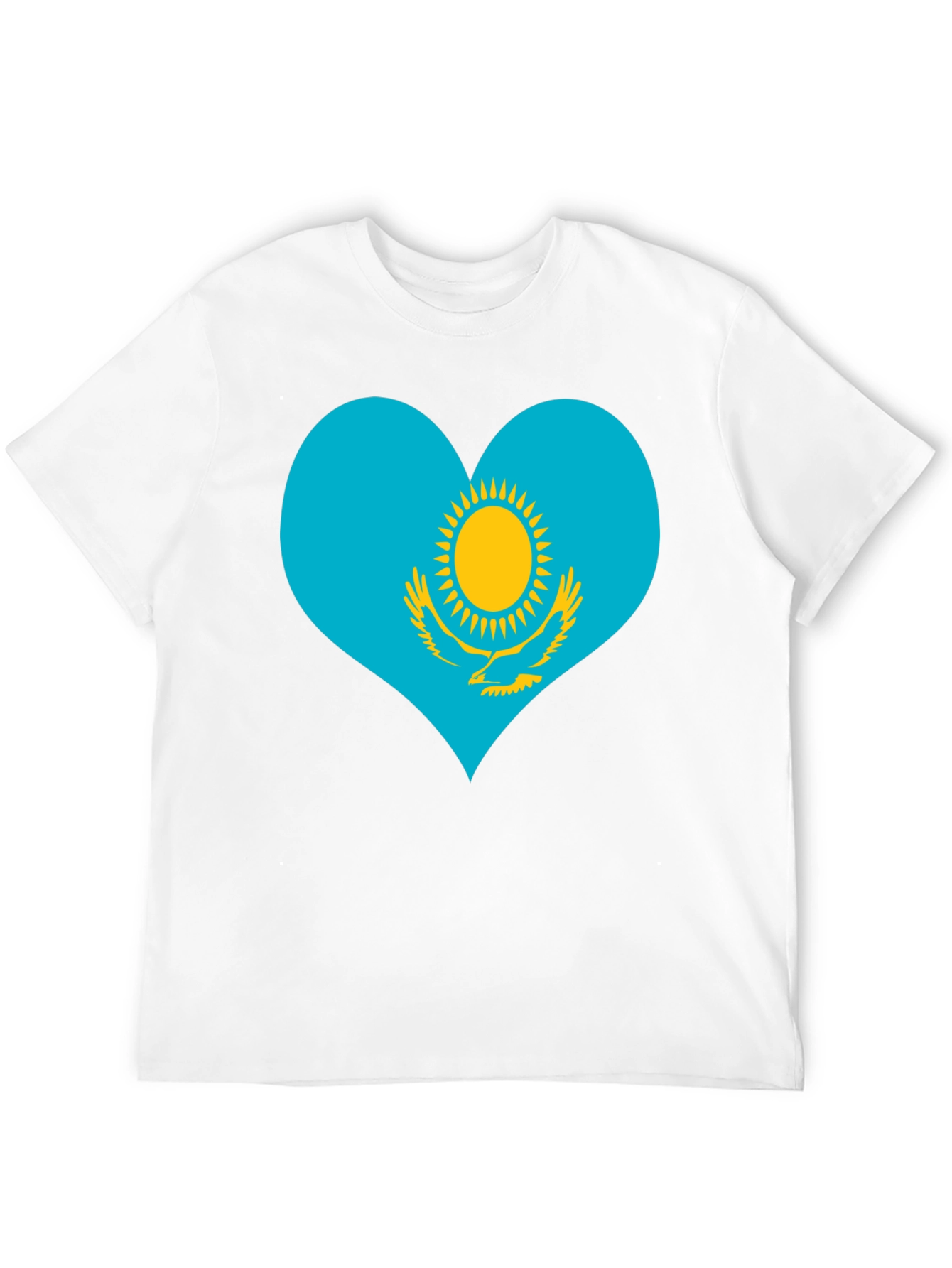 Kazakhstan Heart Flag Graphic Tee - Black - 12