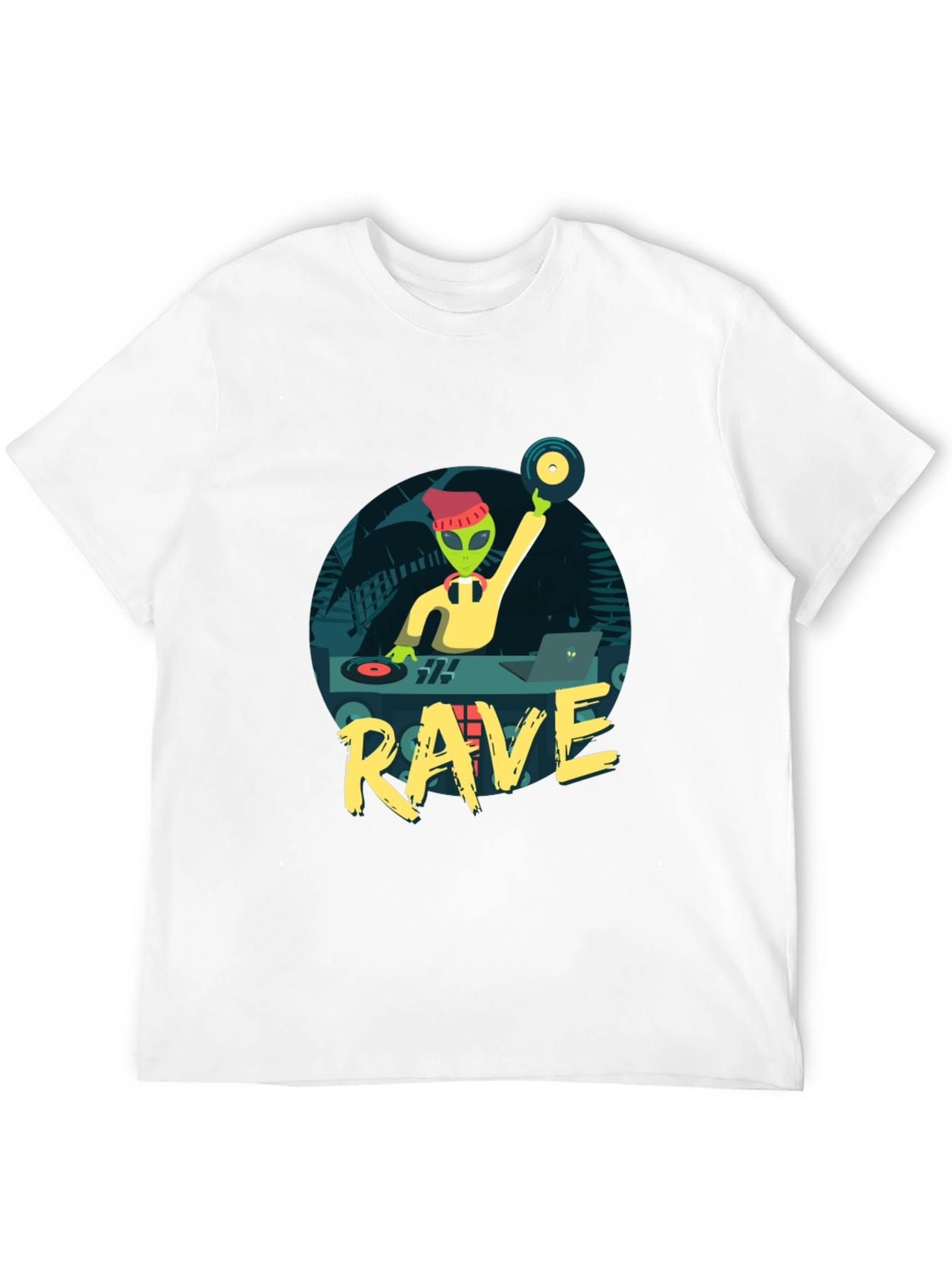 Black Alien DJ Rave T-Shirt view 12