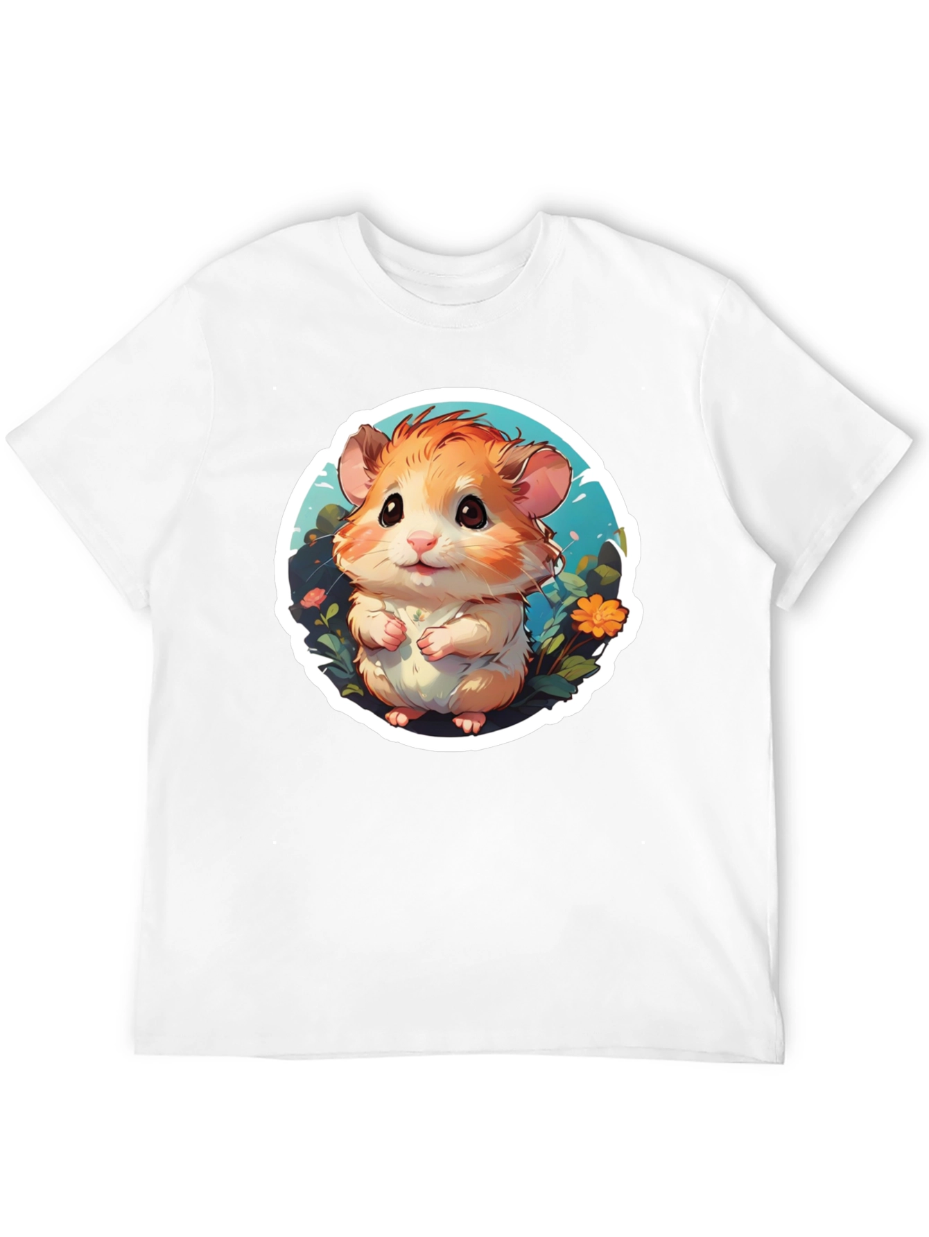 Black Cute Hamster Graphic Tee - Black Cotton Blend view 12