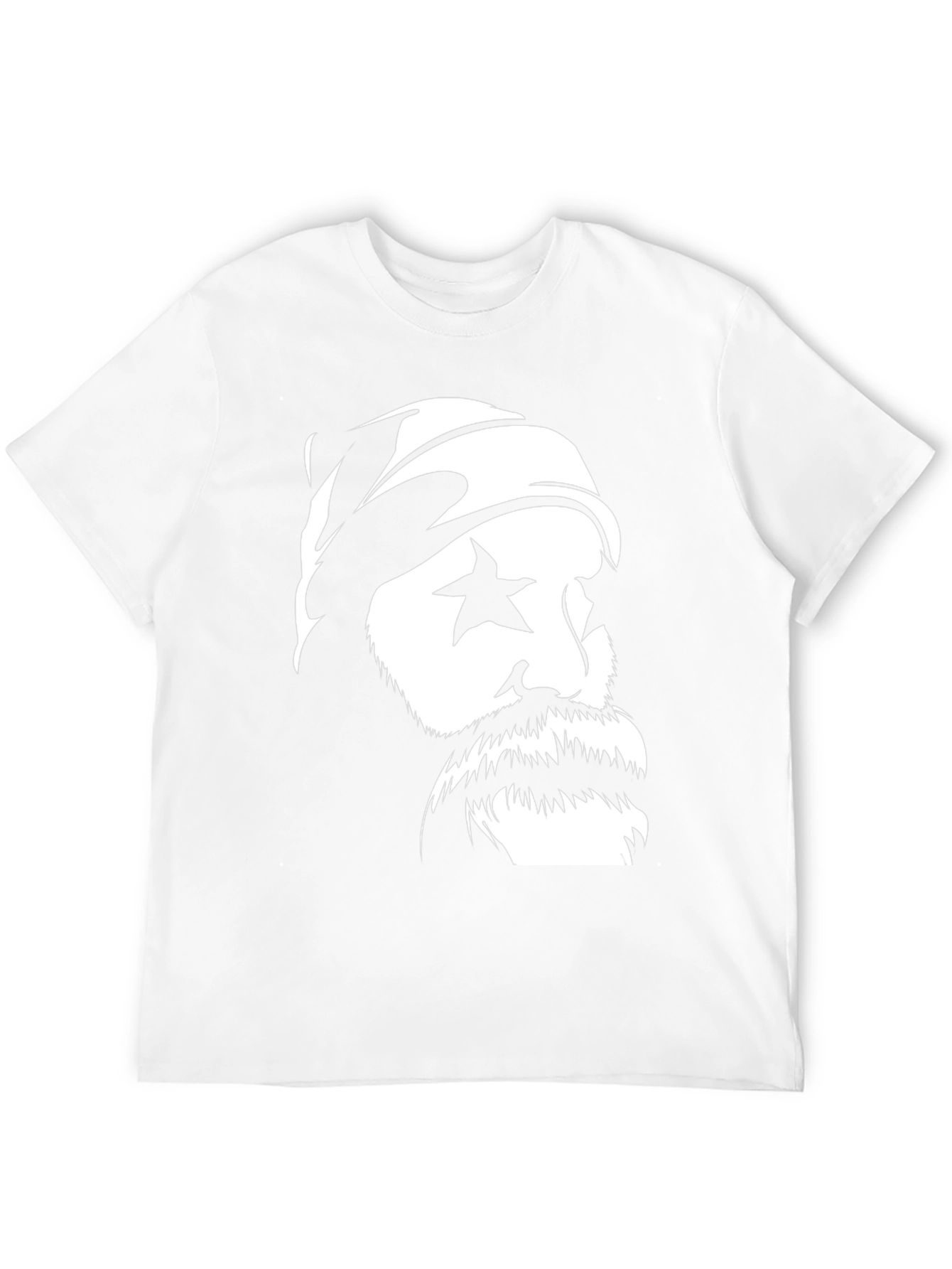 Black Cool Graphic Tee: Star Eyed Bearded Man view 12