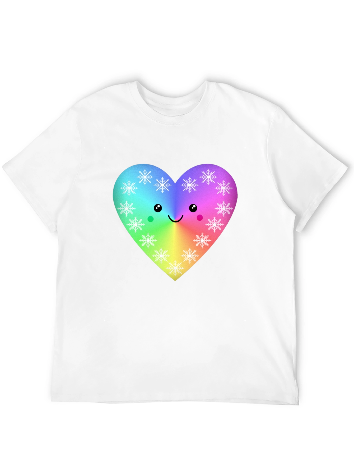 Black Rainbow Heart Snowflake T-Shirt view 12