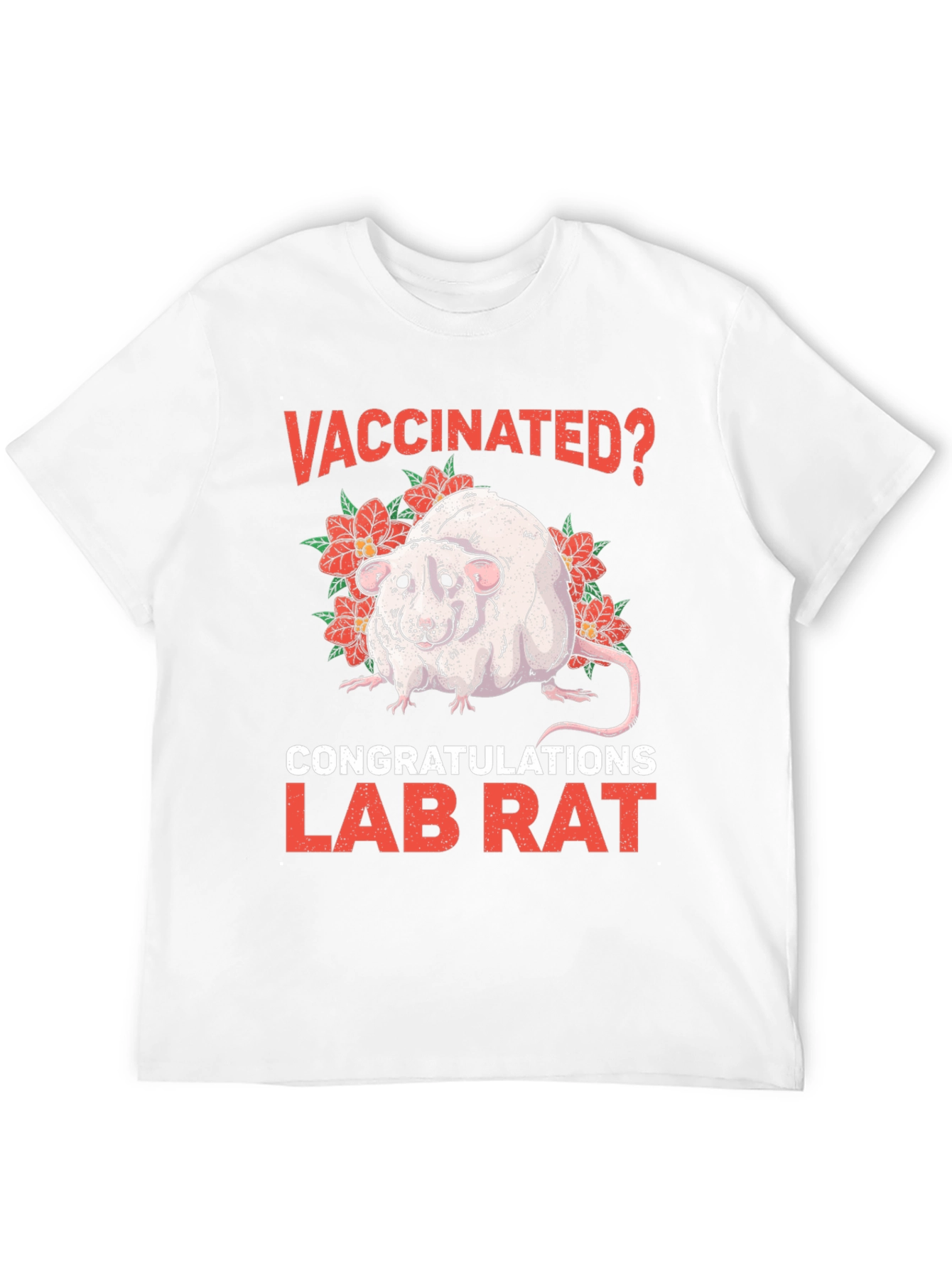 Black Vaccinated Lab Rat Graphic T-Shirt view 12