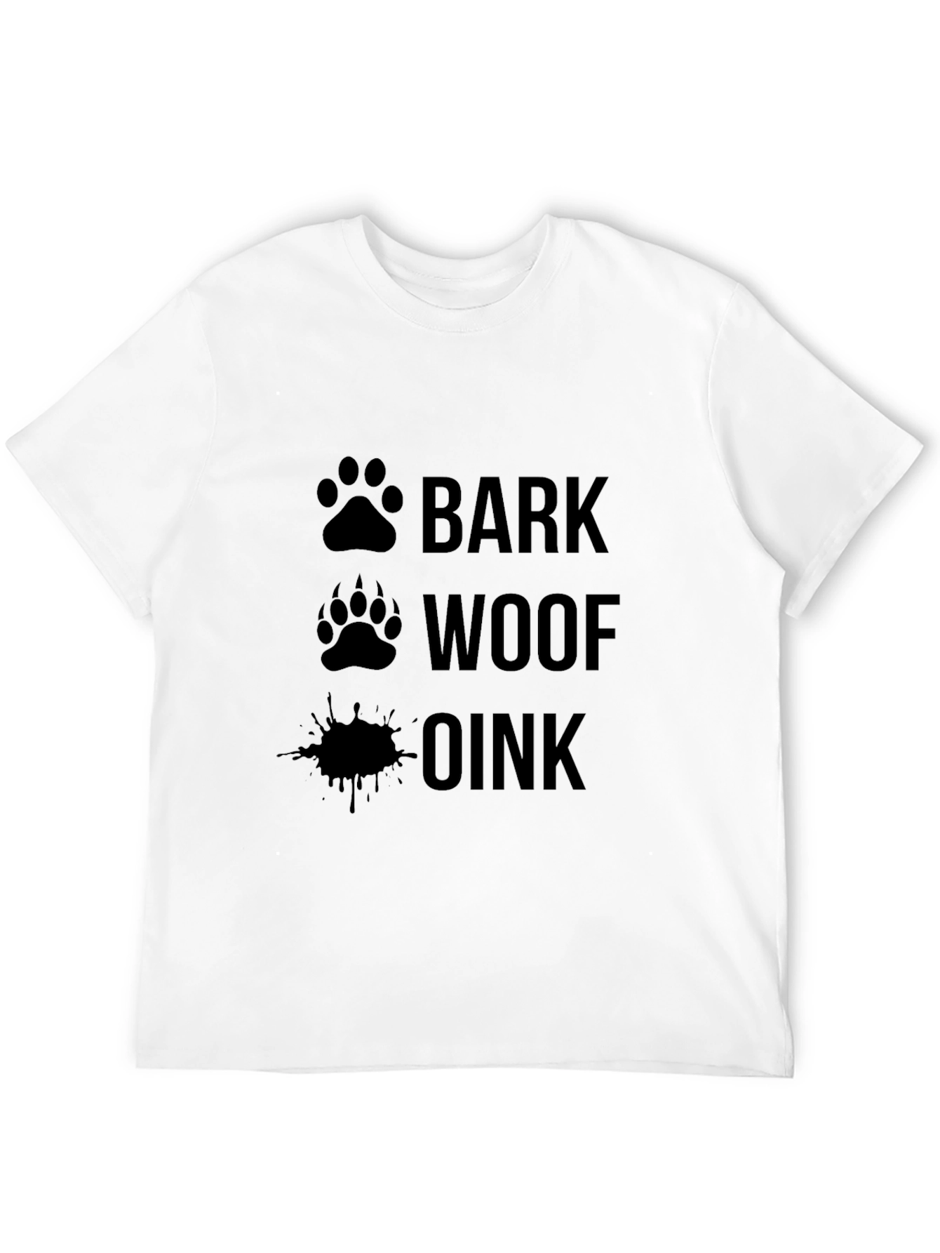 Black Bark Woof Oink T-Shirt Funny Animal Sounds Tee view 12