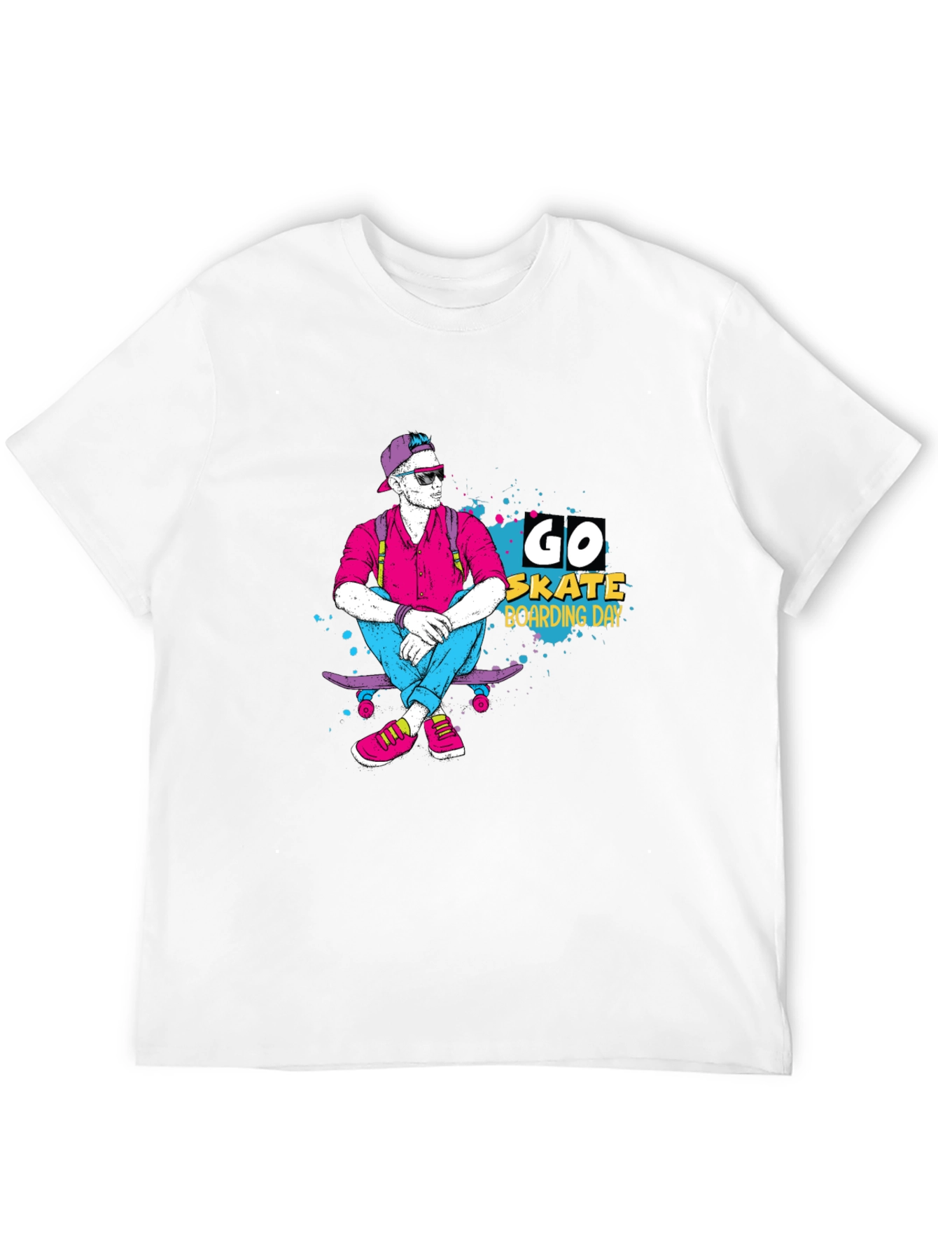 Black Go Skate Boarding Day Black T-Shirt view 12