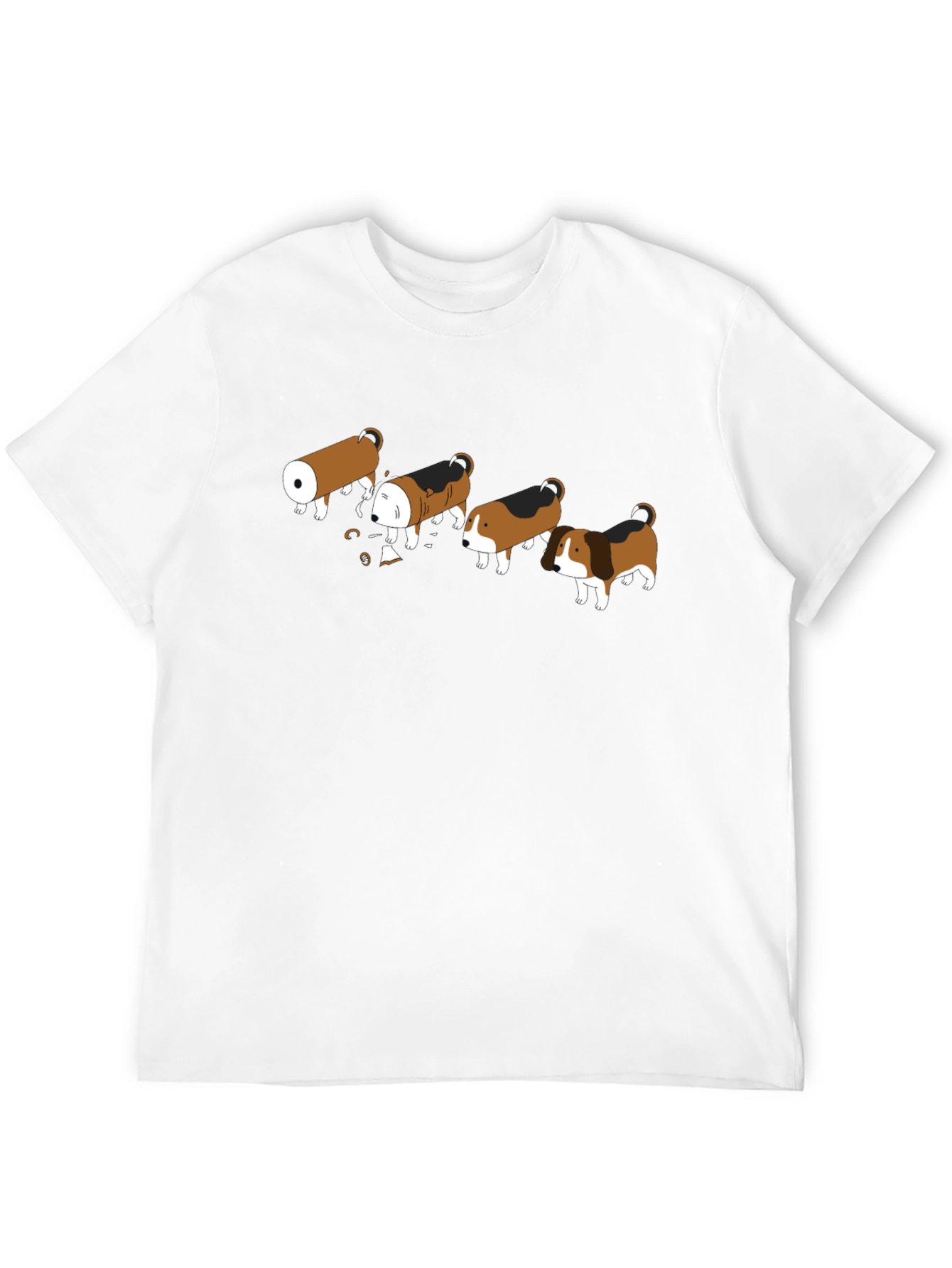 Black Cartoon Dog Transformation T-Shirt - Black view 12