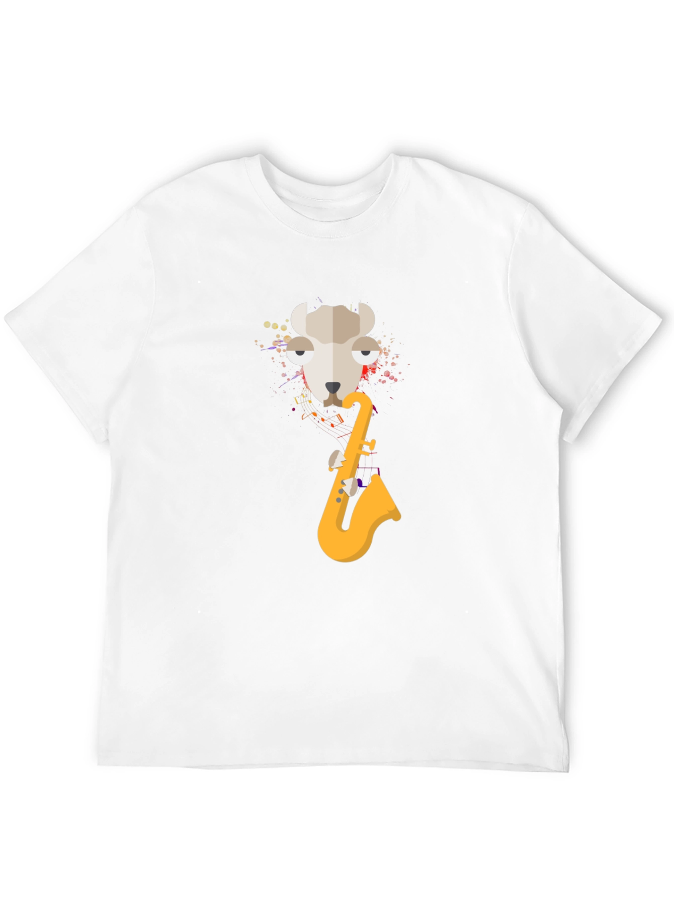 Black Cool Llama Saxophone Black T-Shirt view 12