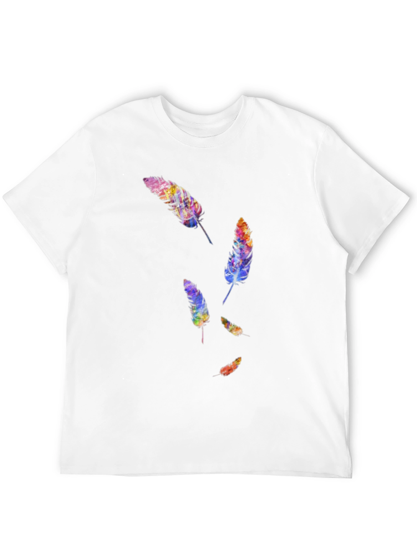 Black Feather Print Black T-Shirt view 12