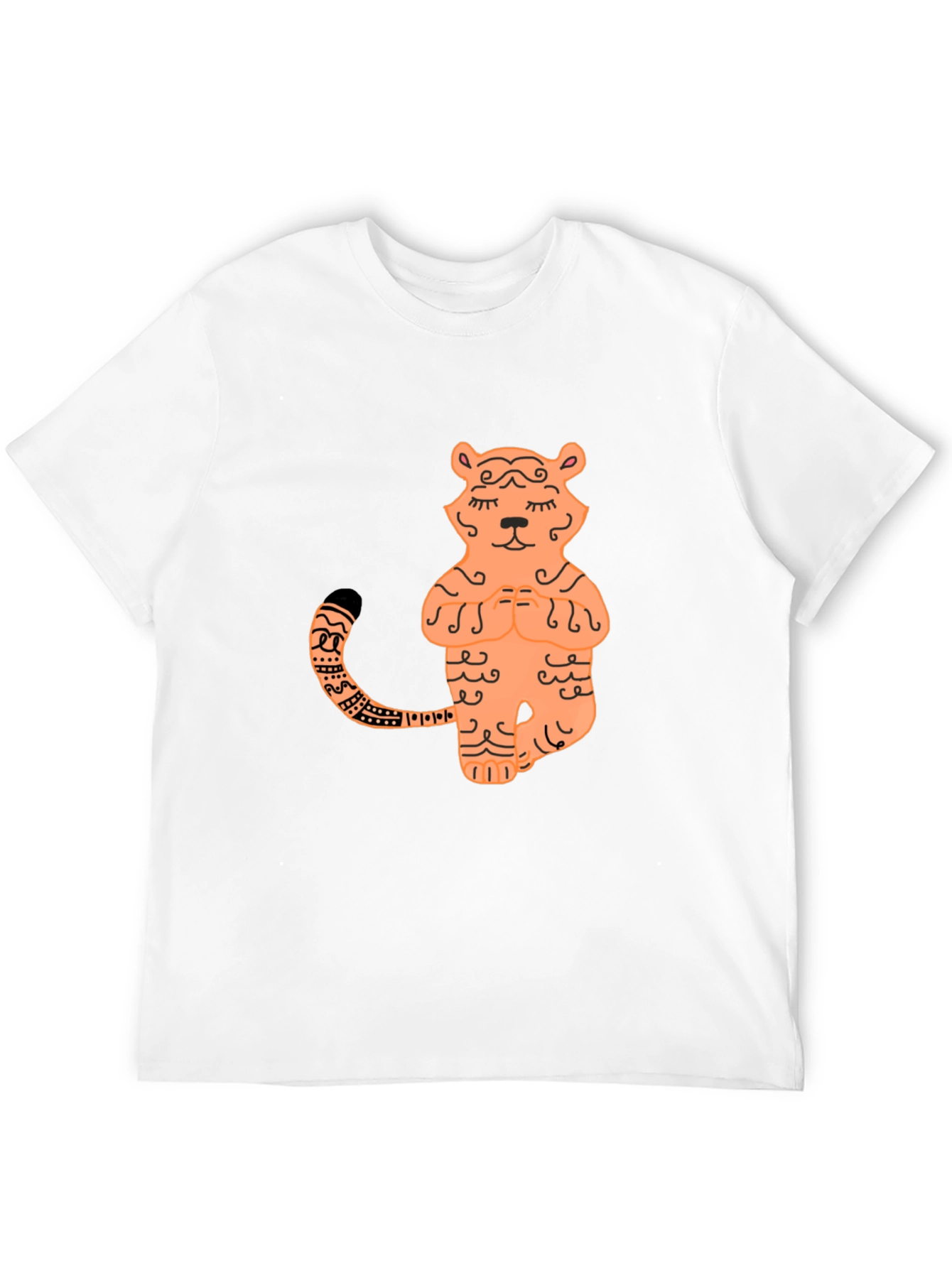 Black Zen Tiger Graphic Tee - Stylish Yoga T-Shirt view 12