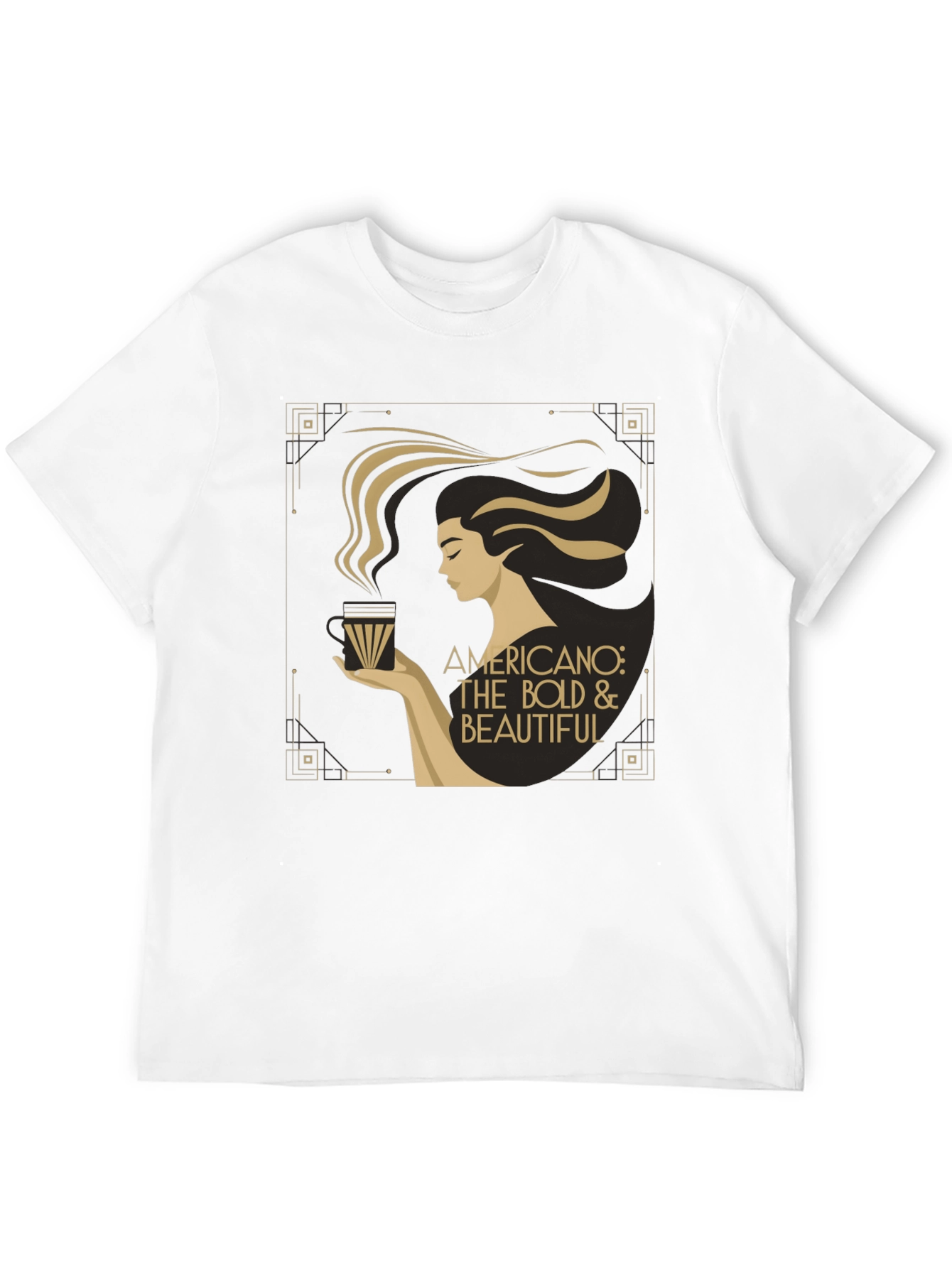 Black Bold & Beautiful Americano Coffee Graphic T-Shirt view 12