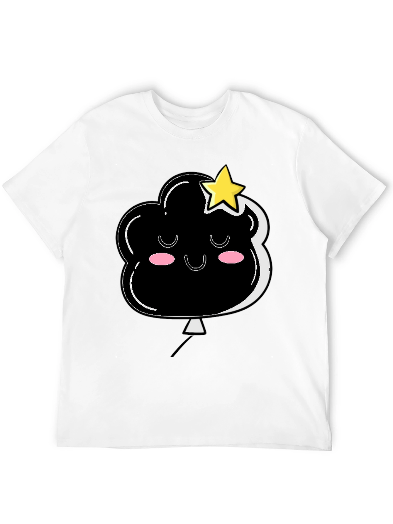 Black Cute Cloud & Star Graphic Black T-Shirt view 12