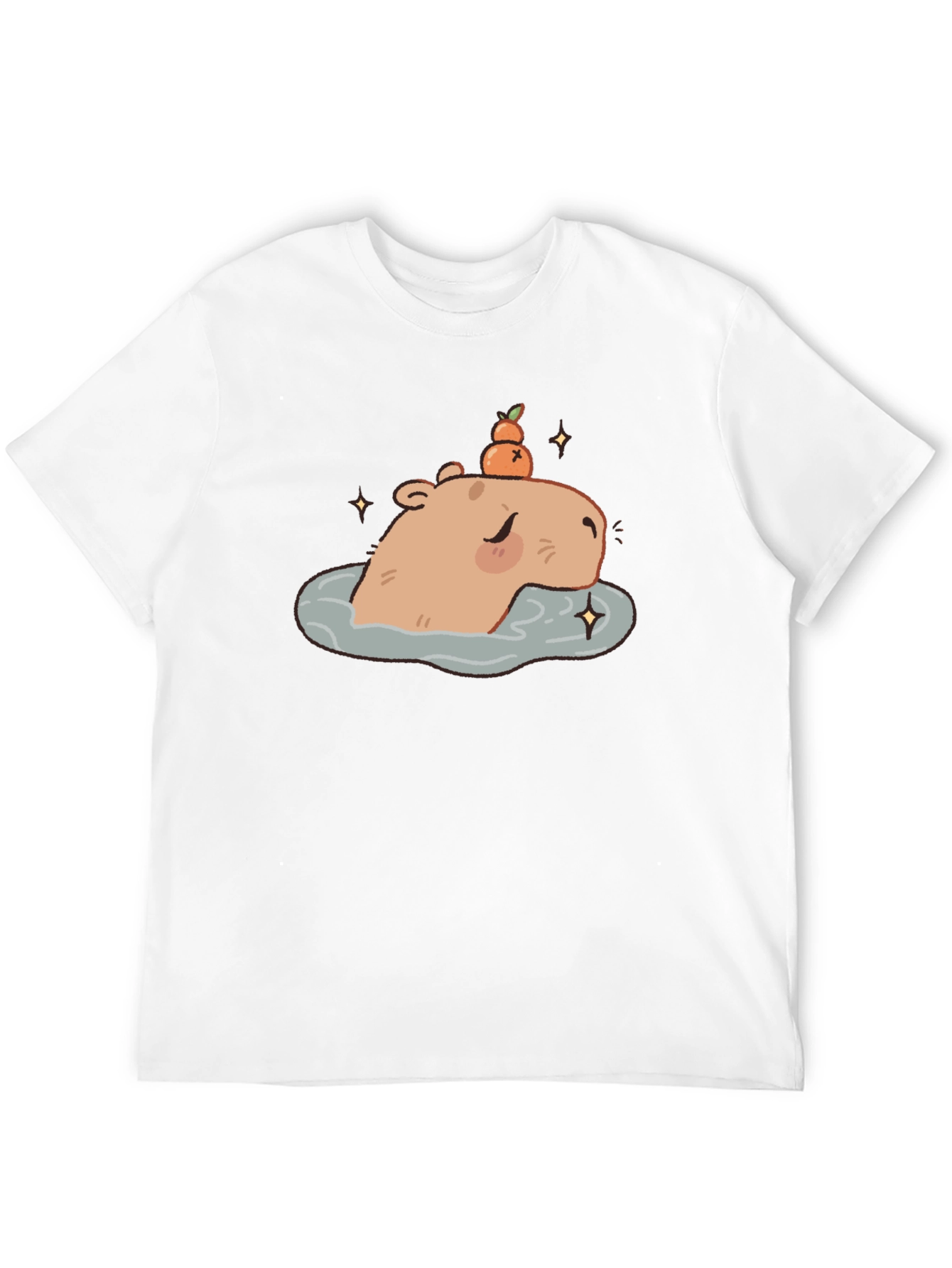 Black Capybara Relaxing T-Shirt - Cute Cartoon Tee view 12