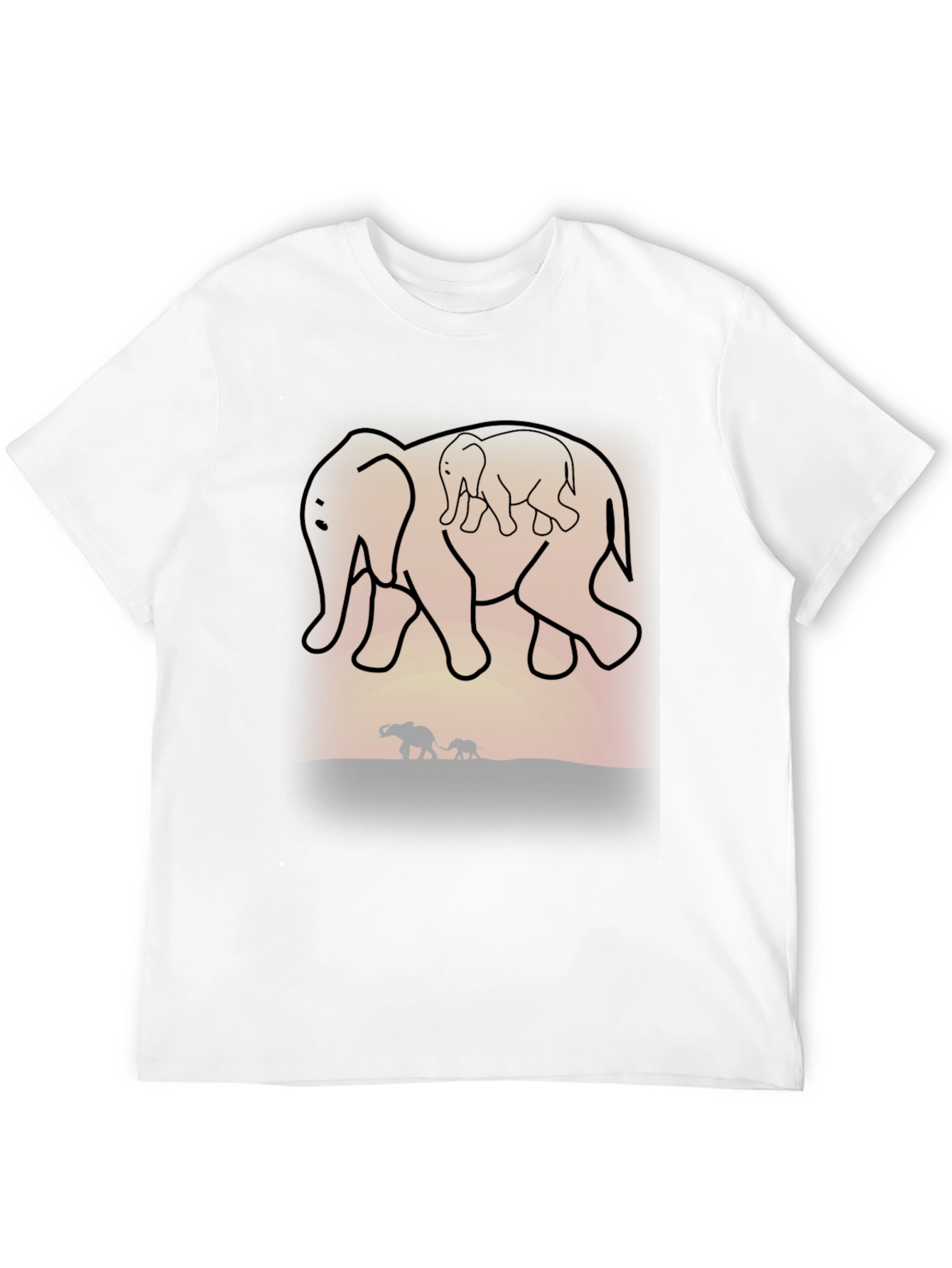 Black Elephant Family Graphic Tee view 12