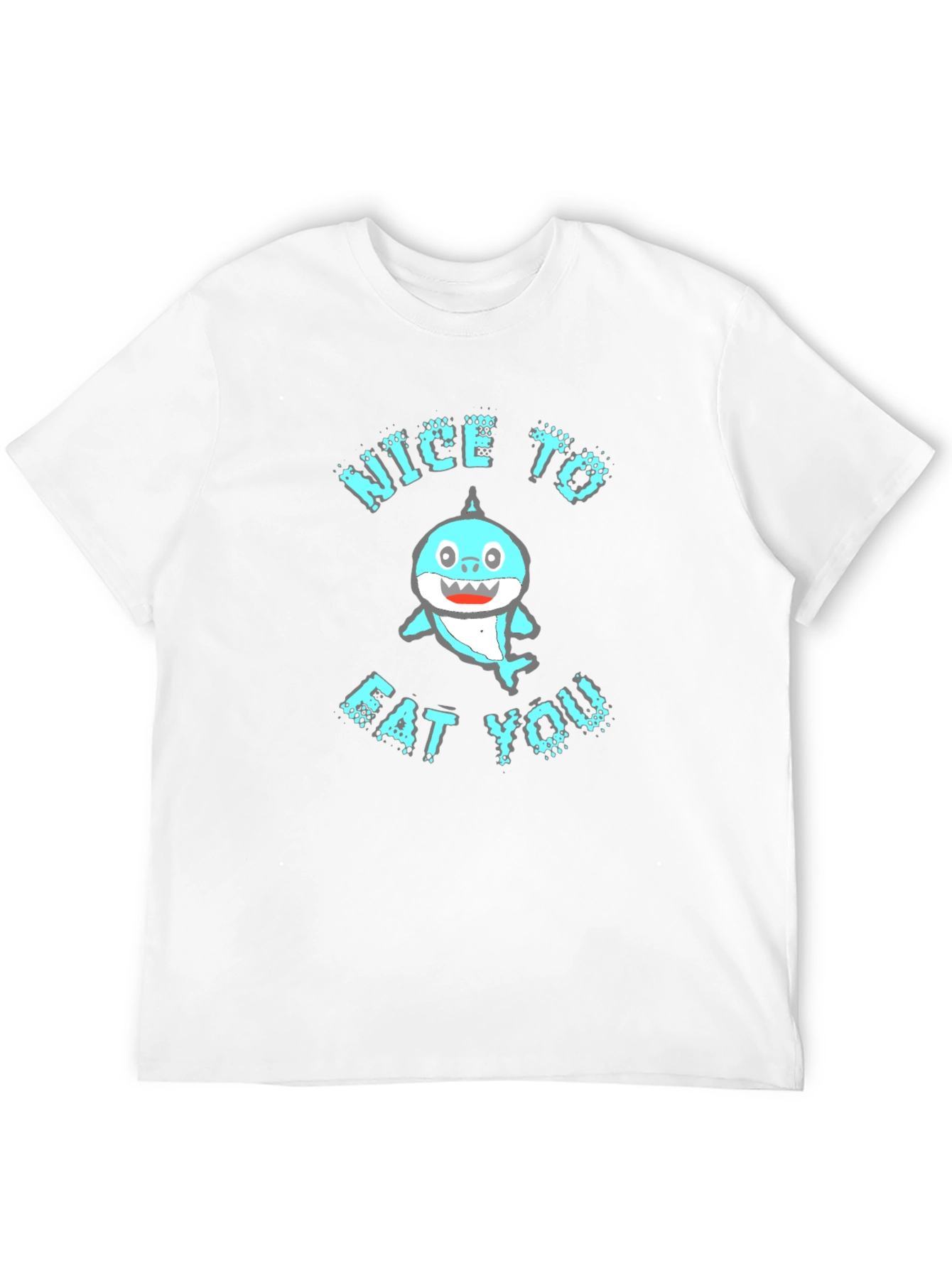 Black Funny Shark 'Nice to Eat You' Graphic Tee view 12