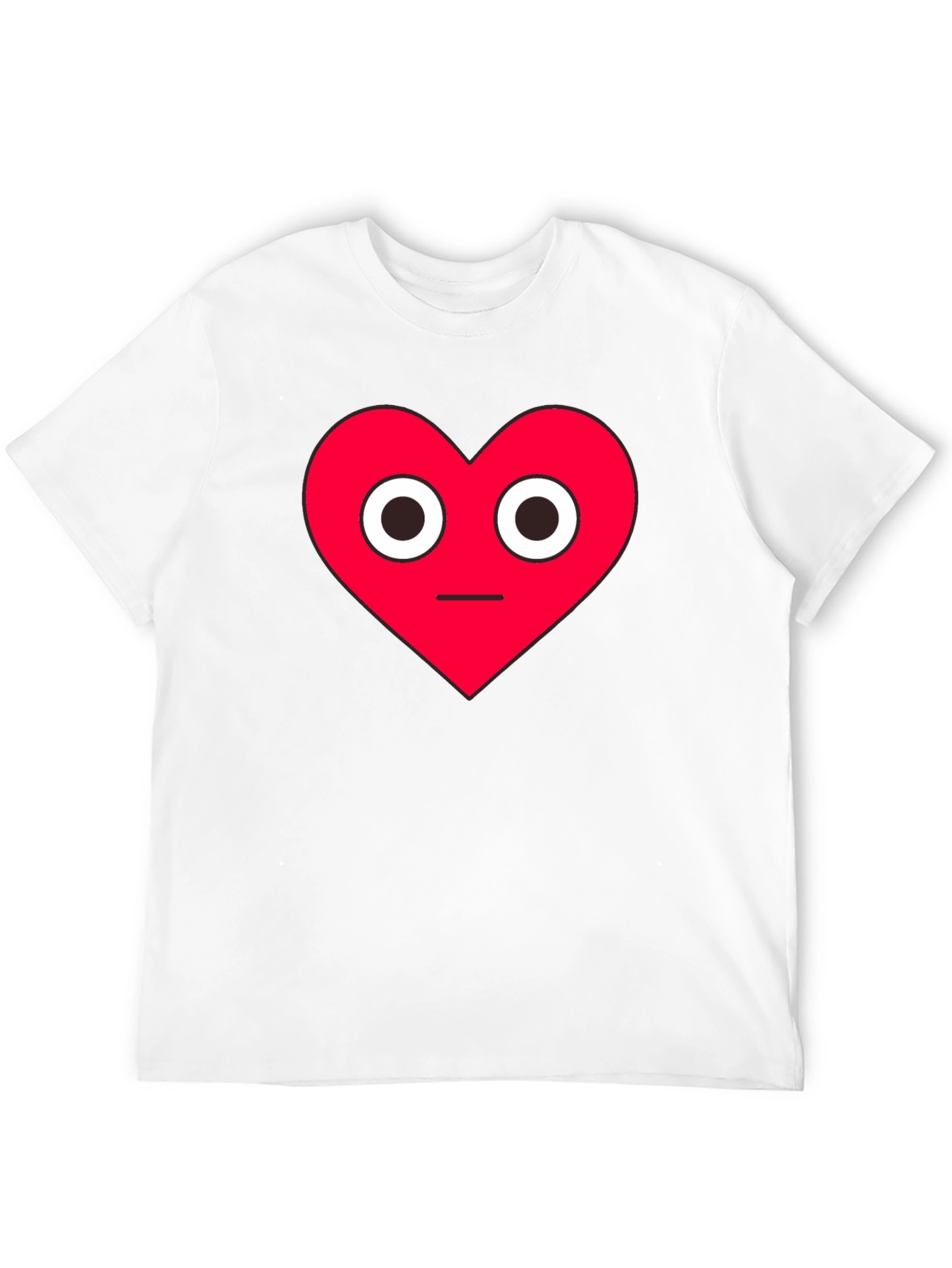Black Red Heart Face Graphic Black T-Shirt view 12