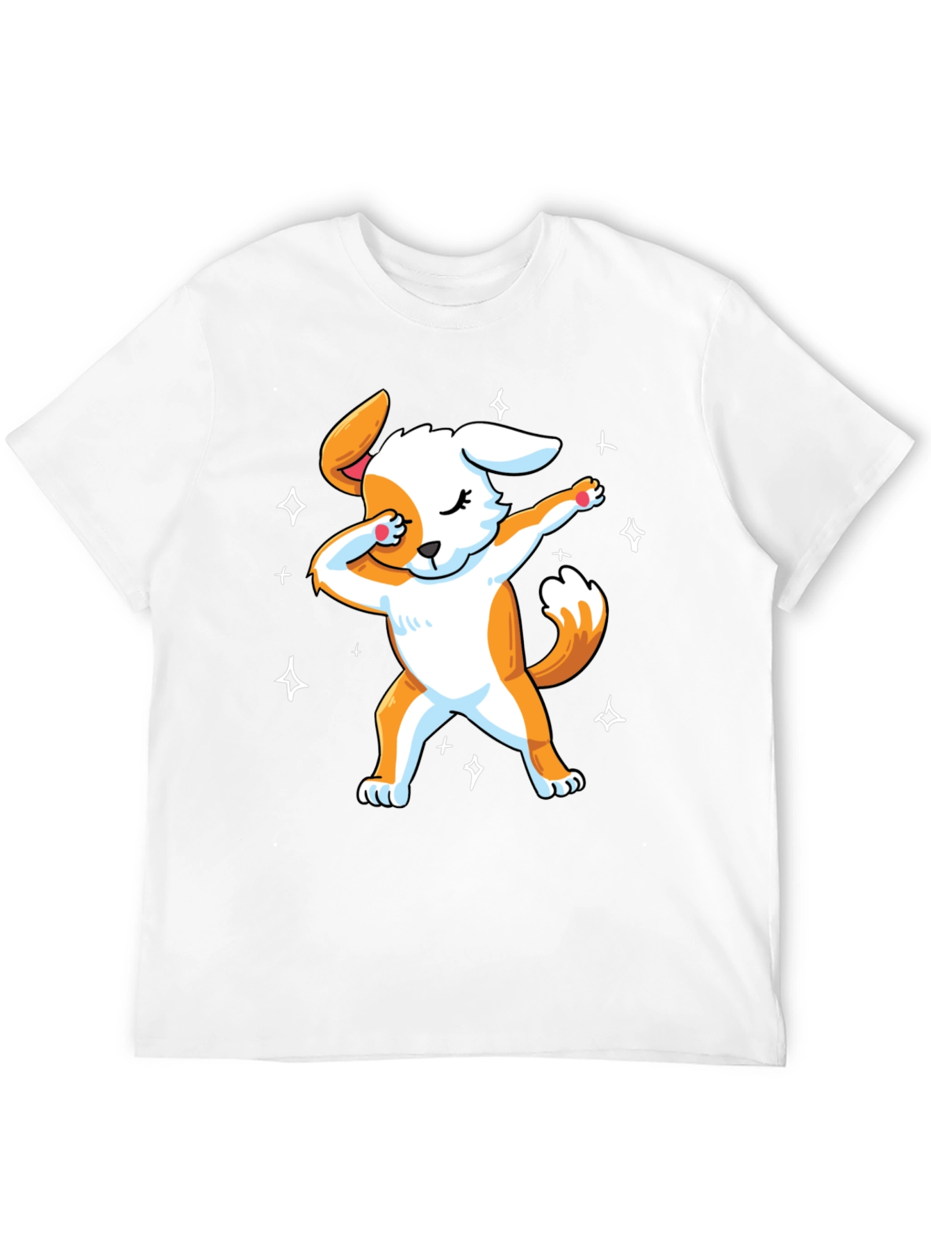 Black Dabbing Dog Graphic T-Shirt - Trendy Men's Black Tee view 12