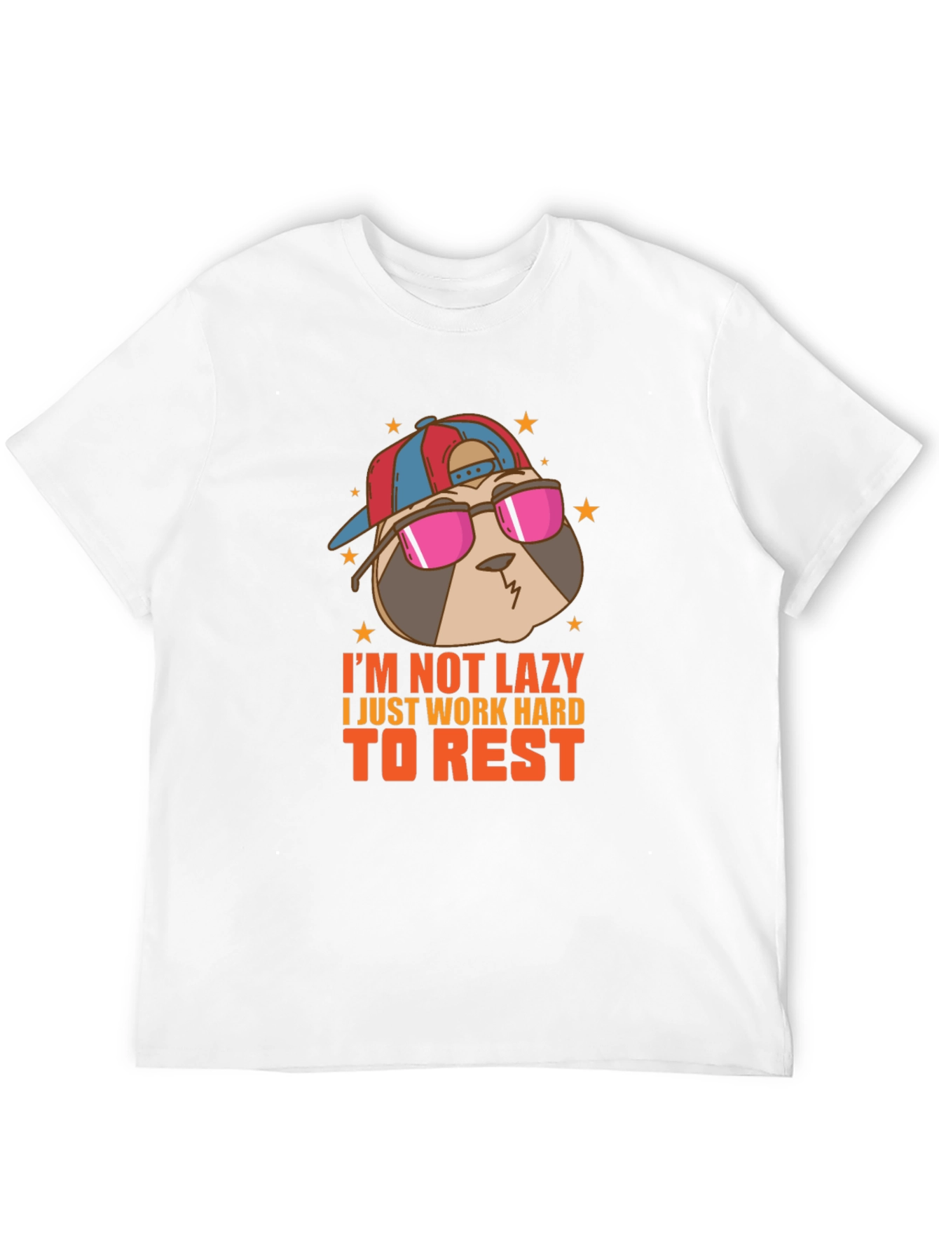 Black Cool Sloth T-Shirt - I'm Not Lazy Design view 12