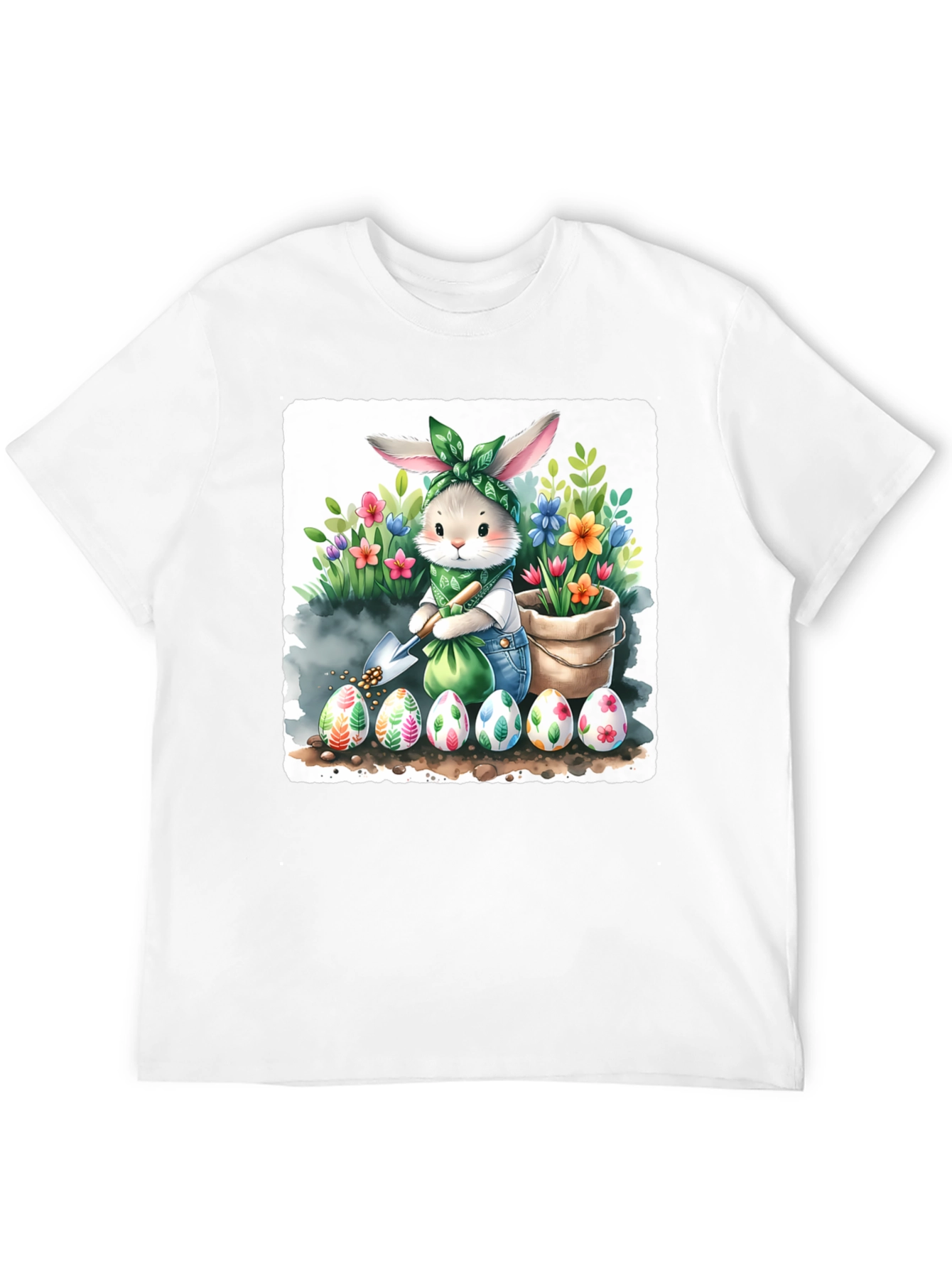 Black Easter Bunny Gardening T-Shirt view 12