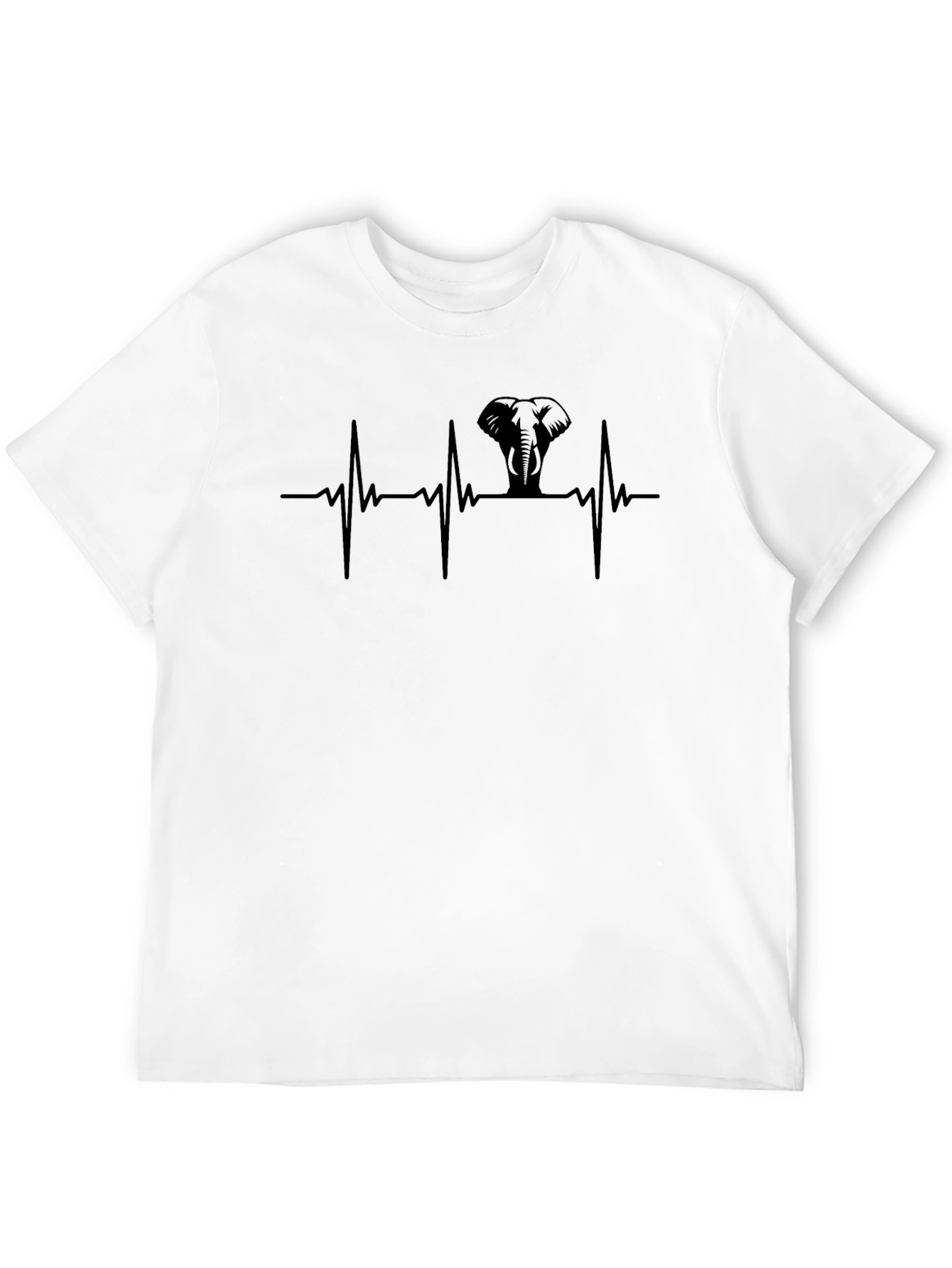 Black Elephant Heartbeat T-Shirt - Black view 12