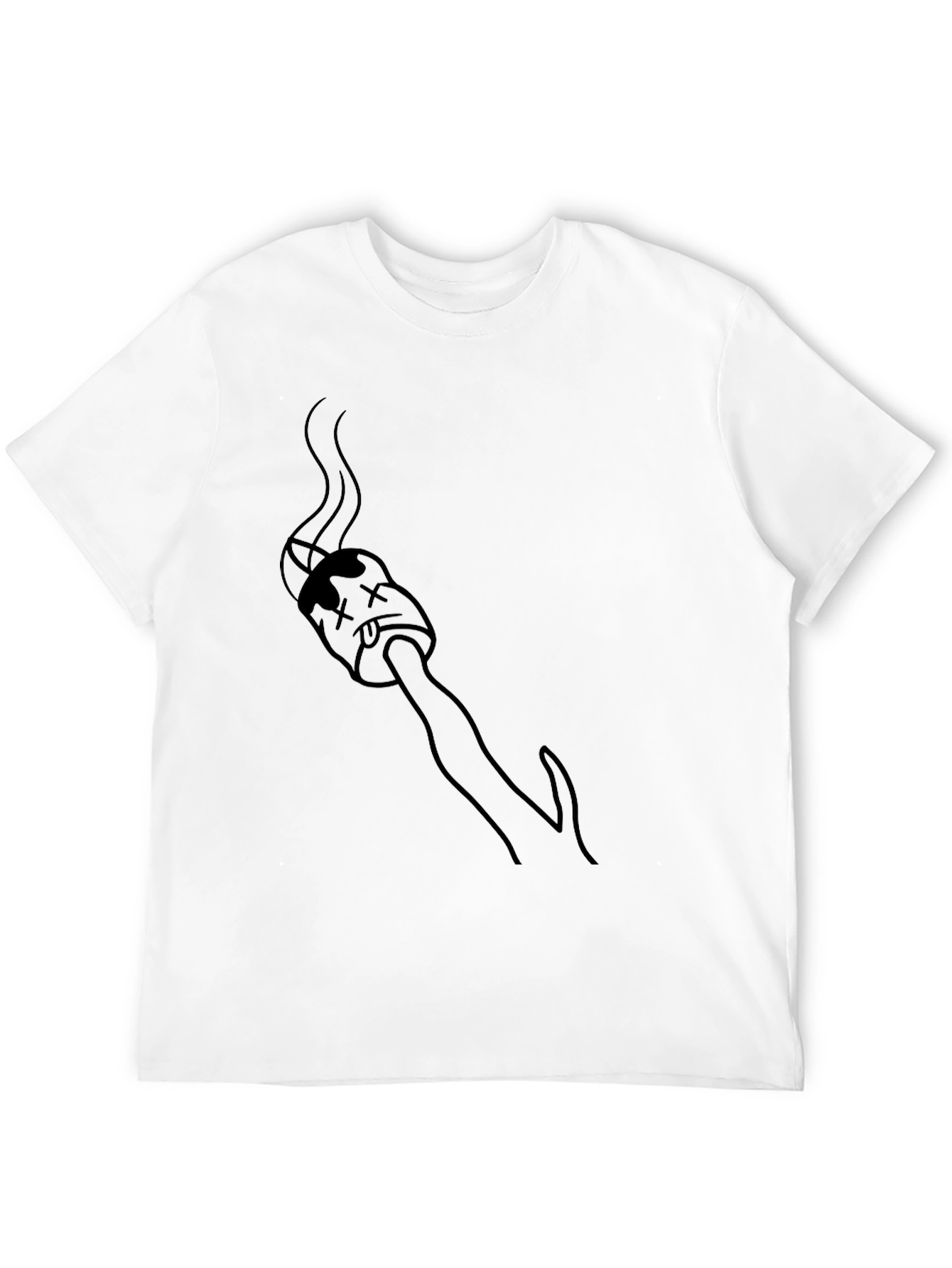 Black Graphic Tee - Smoking Marshmallow Design - 12