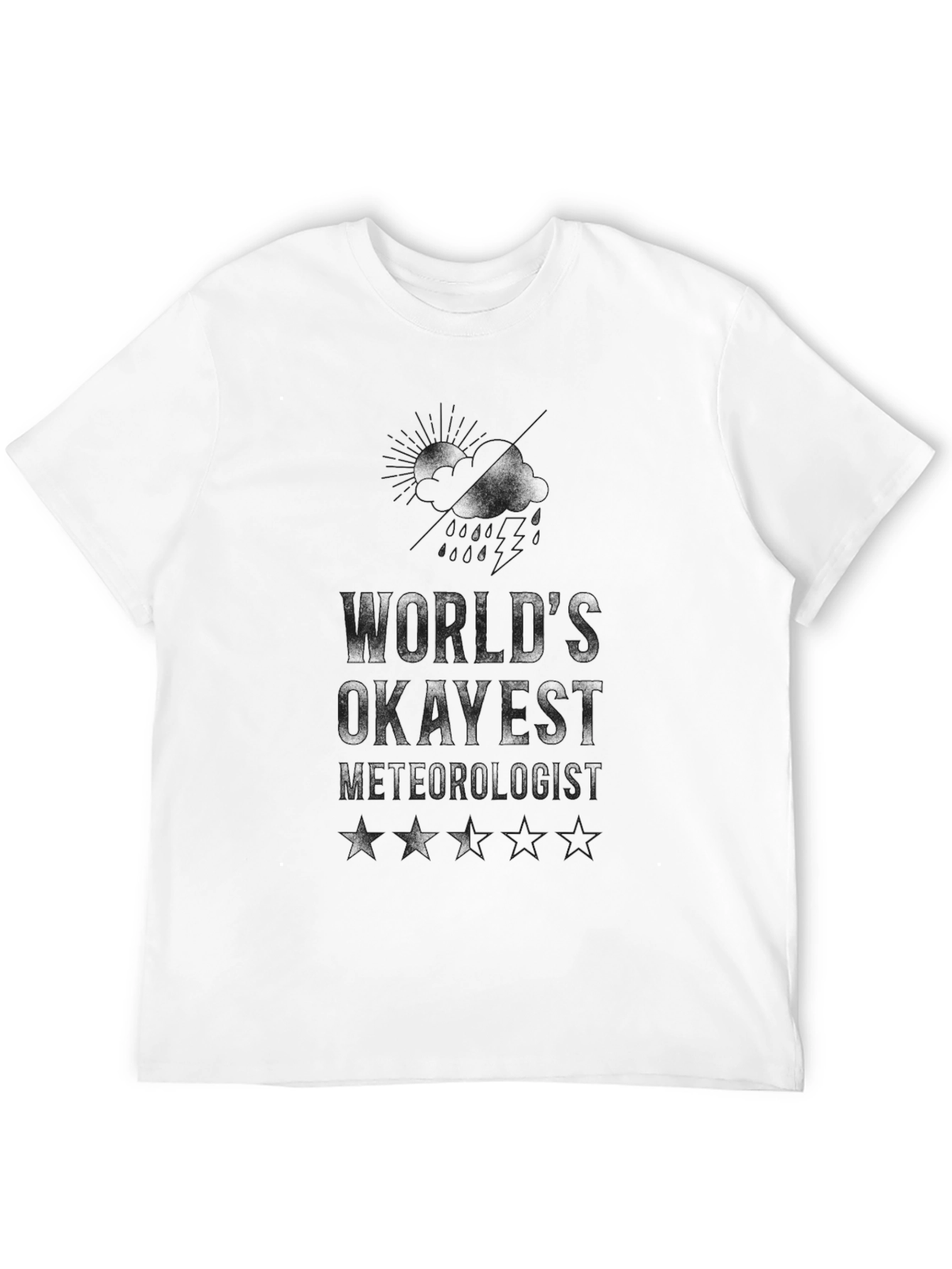 Black World's Okayest Meteorologist Black T-Shirt view 12