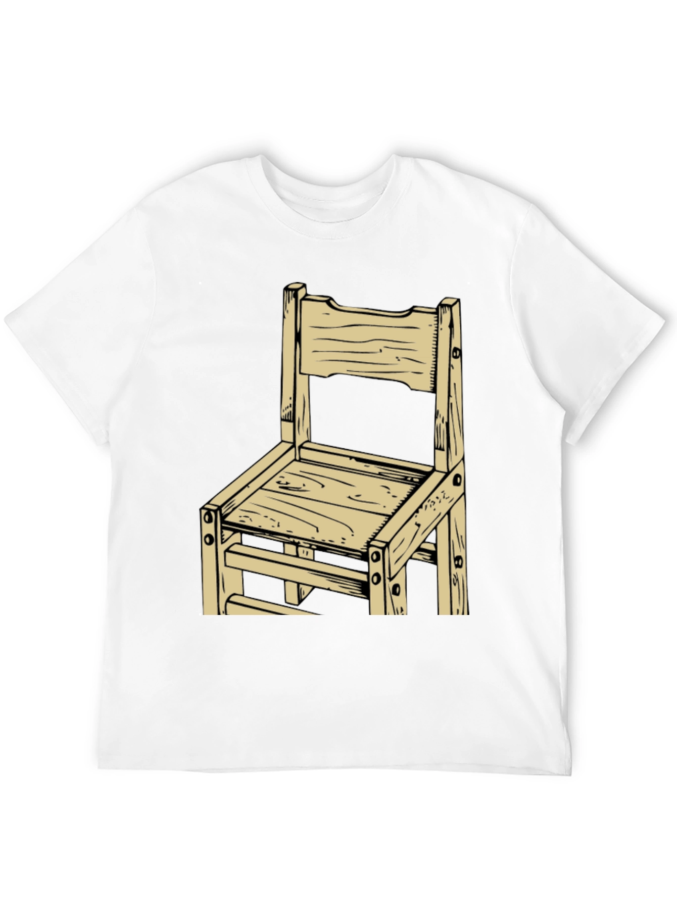 Rustic Wooden Chair Graphic Tee - Black - 12
