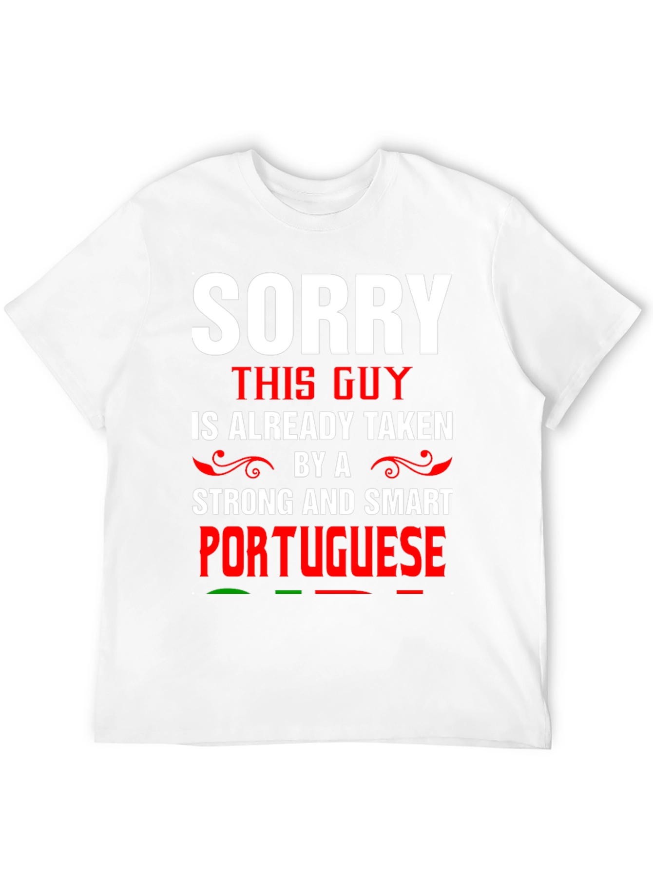 Black Sorry Taken Portuguese T-Shirt view 12