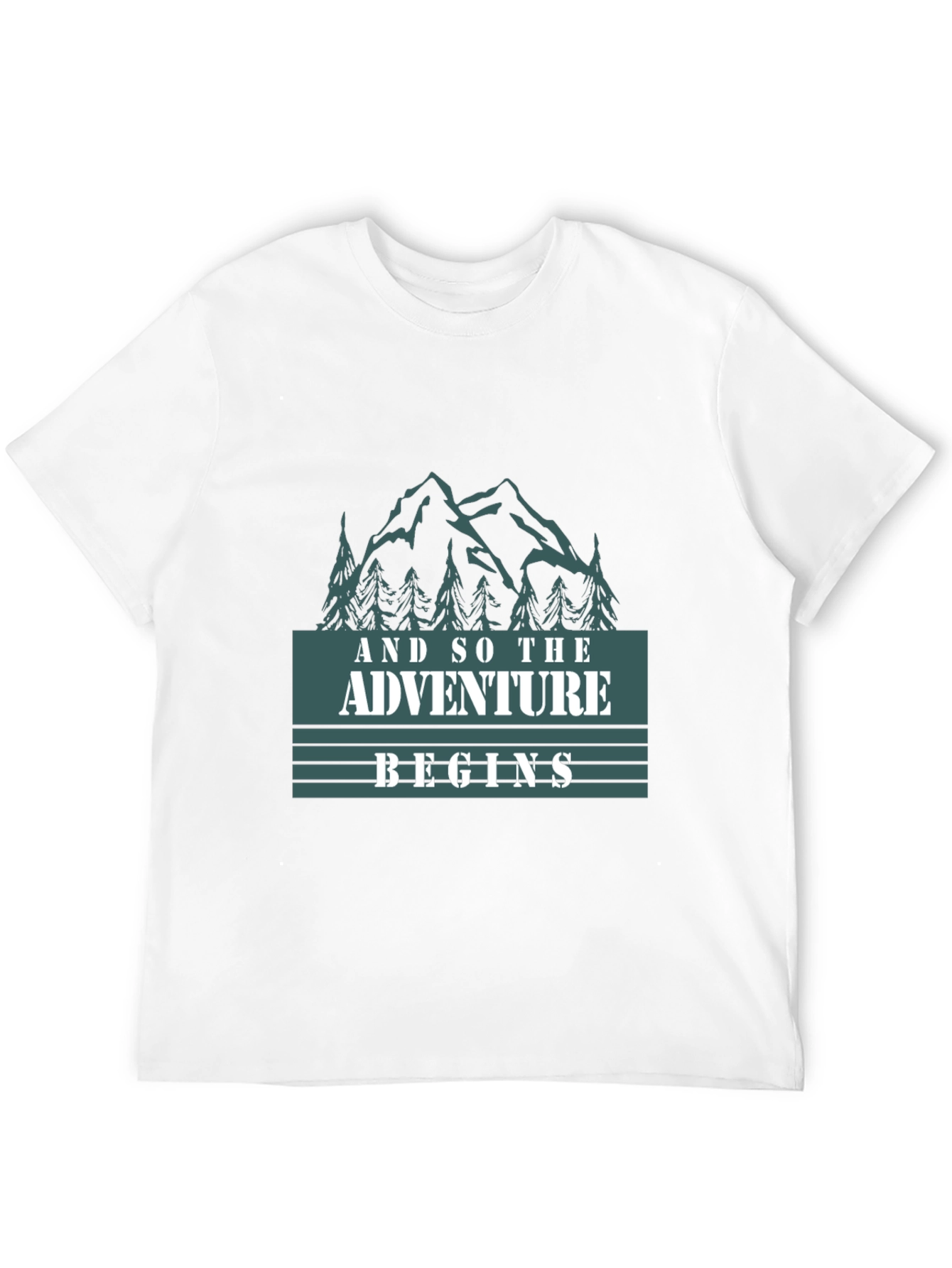 Black Adventure Begins Graphic Tee - Black Cotton T-Shirt view 12