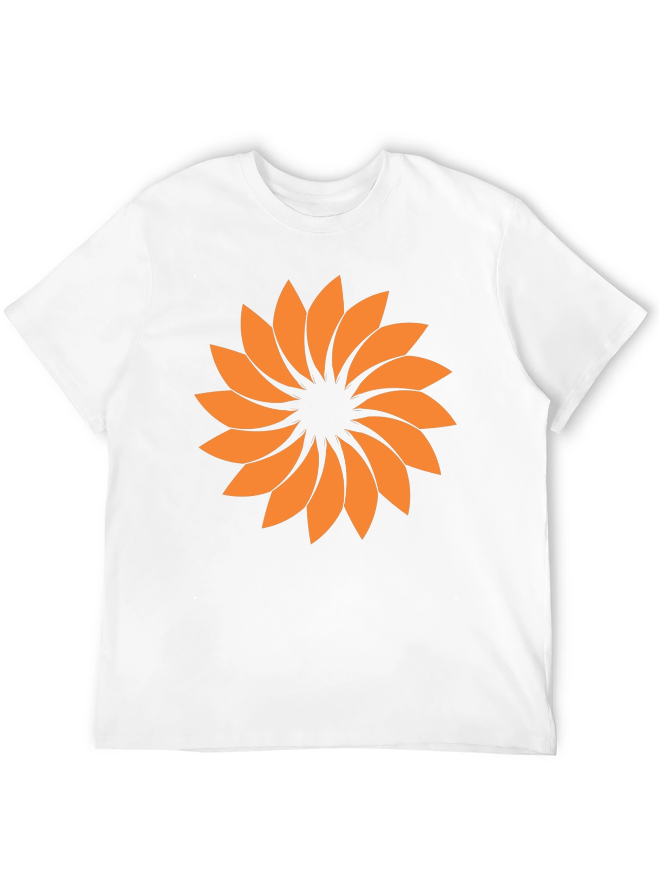 Black Abstract Orange Flower Graphic T-Shirt - Casual Style view 12