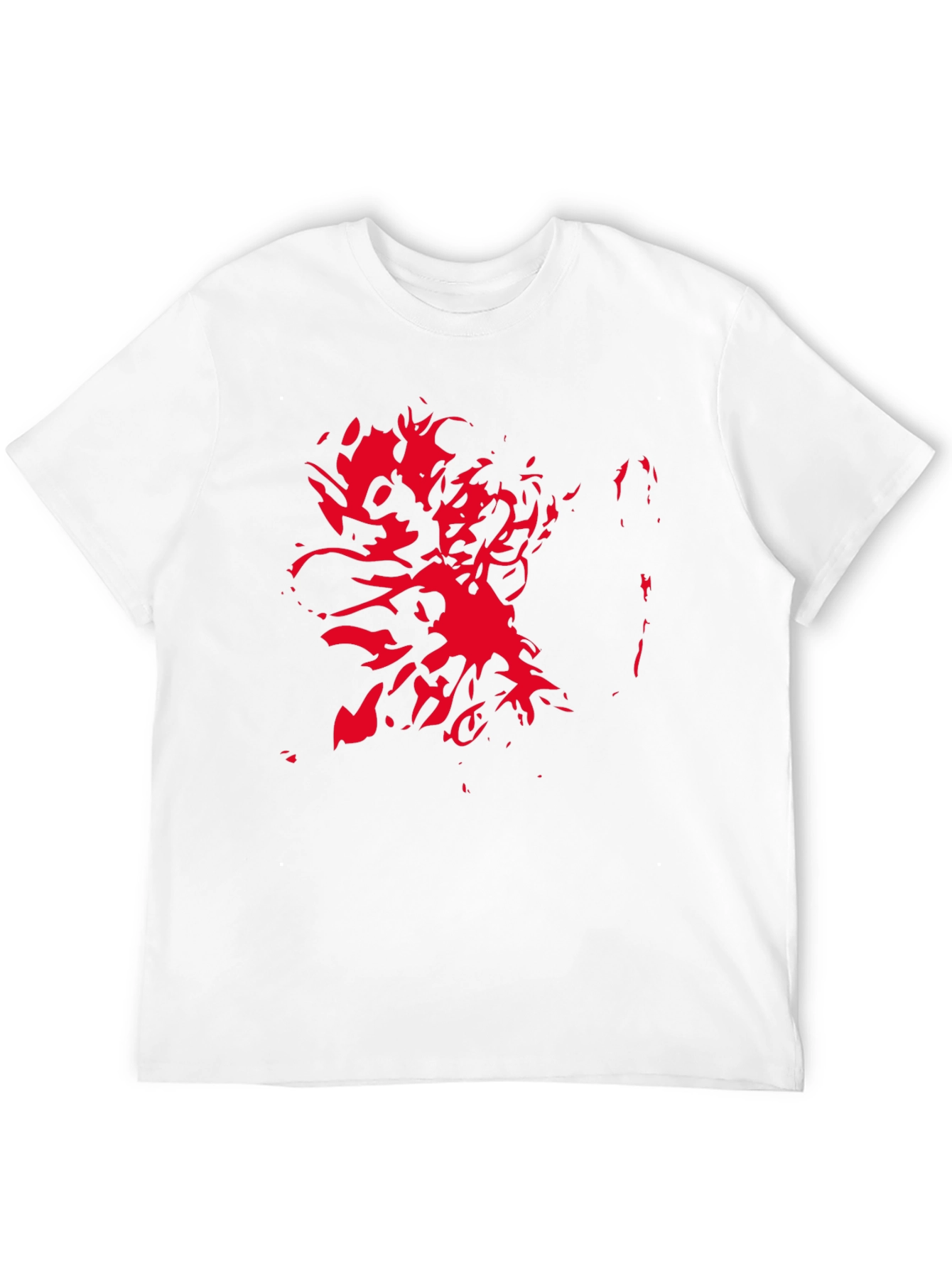 Black Abstract Red Design Black T-Shirt view 12