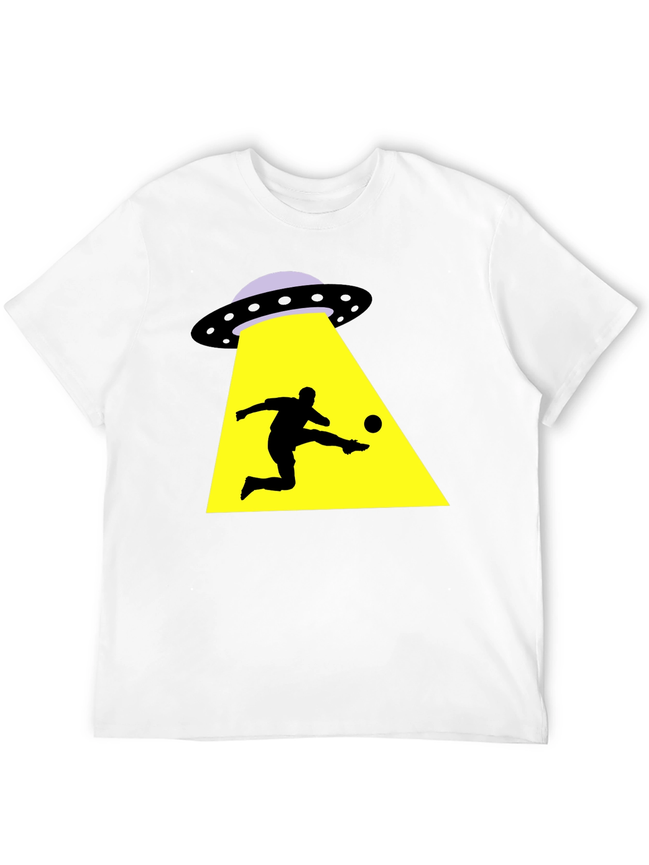 Black Alien Abduction Soccer T-Shirt - Black Cotton Tee view 12