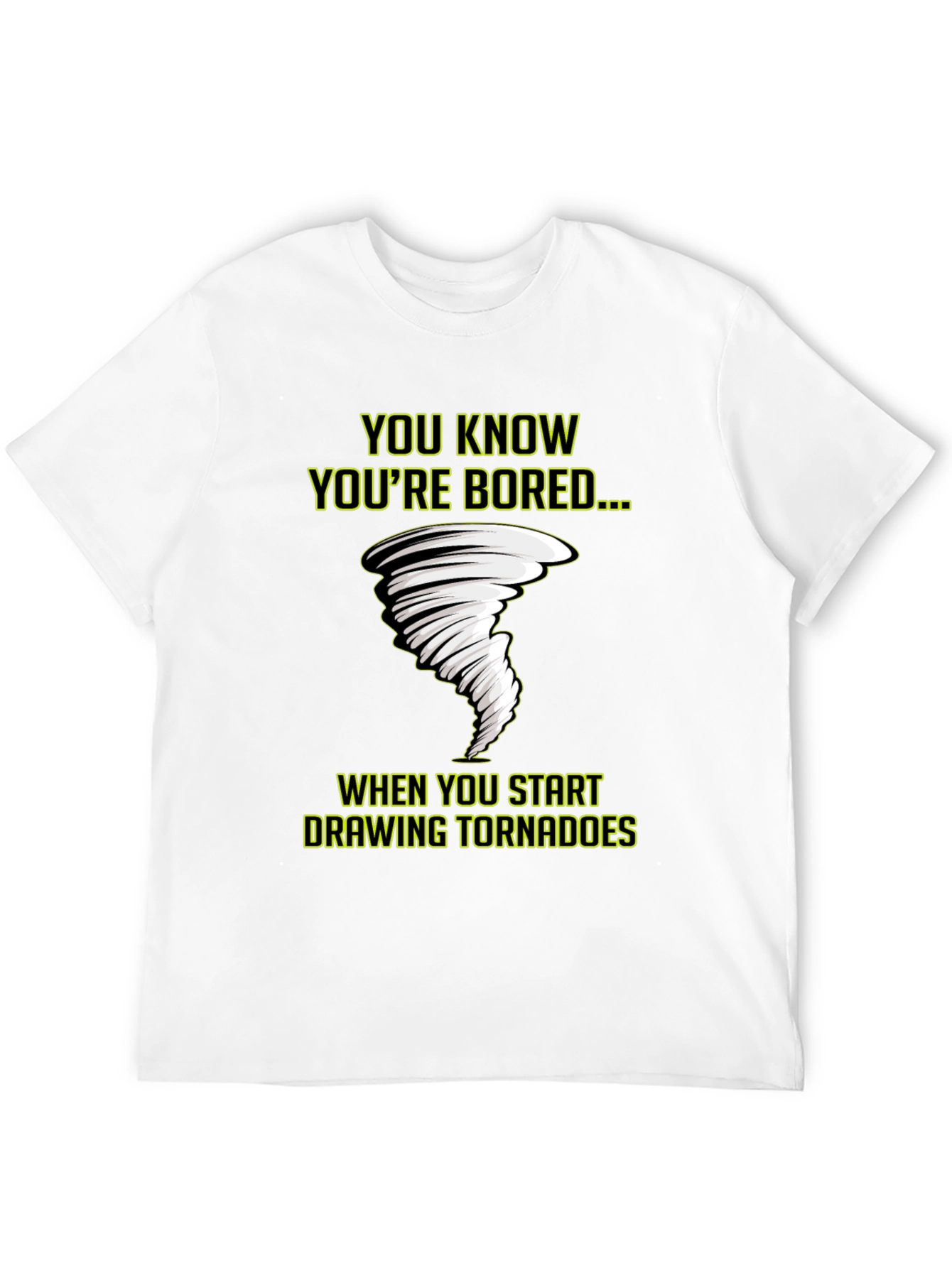 Black Bored Tornado T-Shirt - Funny Graphic Tee view 12