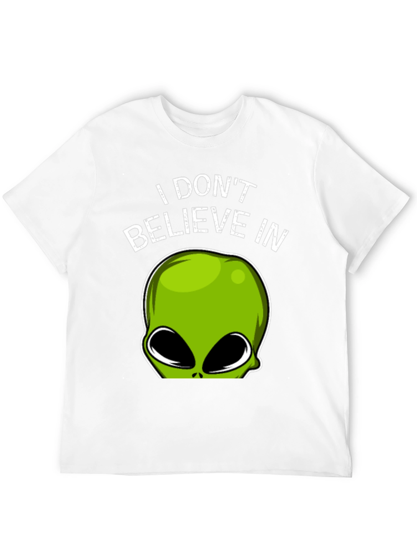 Black Alien Believer T-Shirt - Funny Graphic Tee view 12
