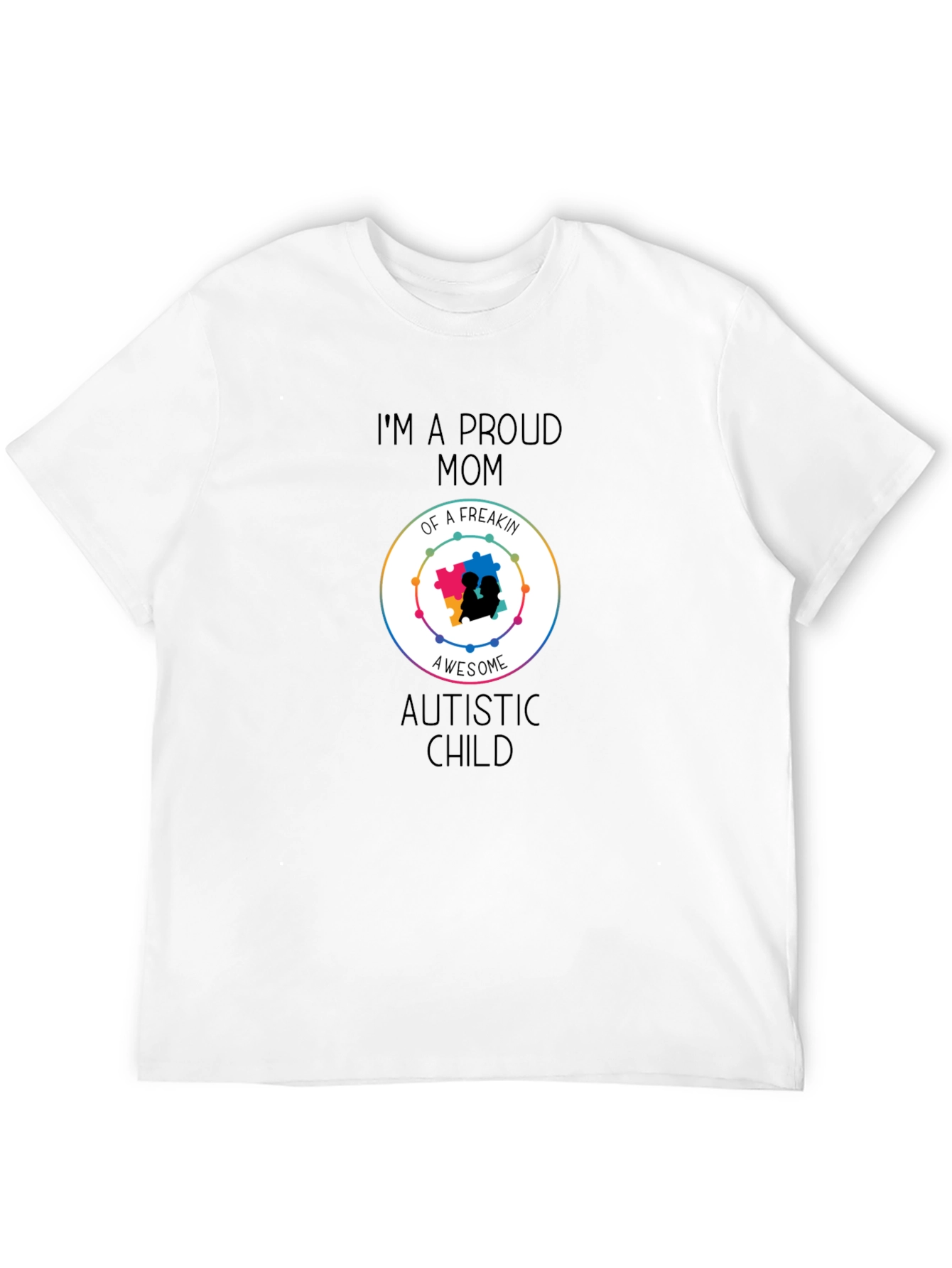 Black Proud Mom of Awesome Autistic Child T-Shirt view 12