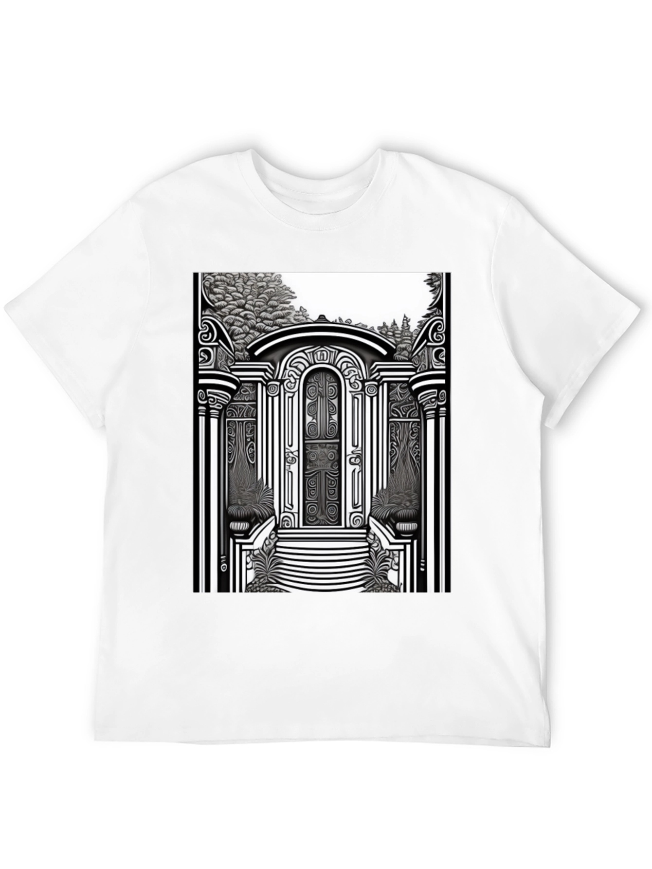 Black Ornate Gateway Graphic T-Shirt view 12