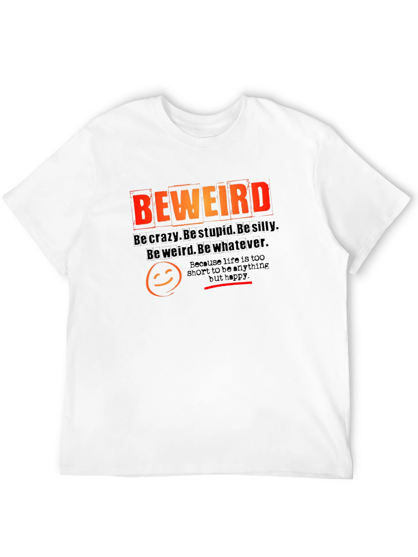 Black Be Weird Graphic Tee - Black Cotton T-Shirt view 12