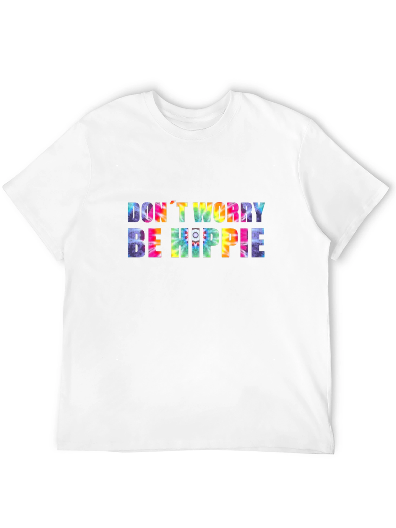 Black Don't Worry Be Hippie Tie-Dye Graphic Tee view 12