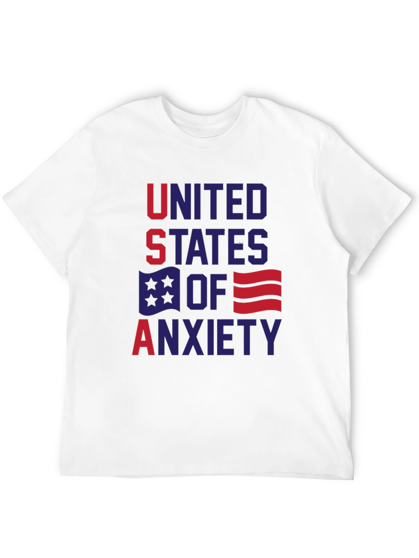 Black United States of Anxiety Graphic T-Shirt view 12