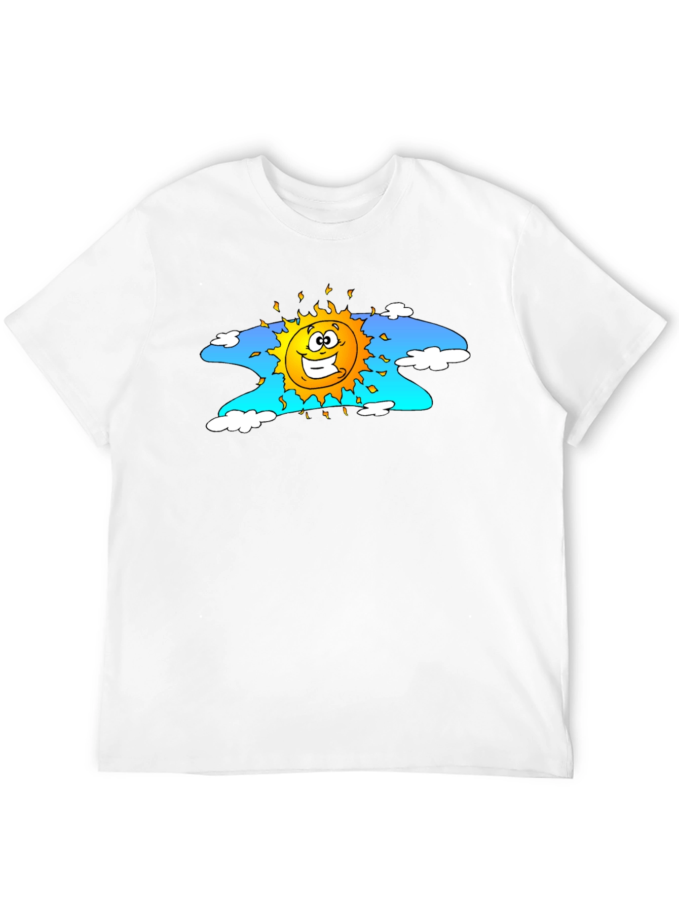 Black Happy Sun Graphic Tee - Black Cotton T-Shirt view 12