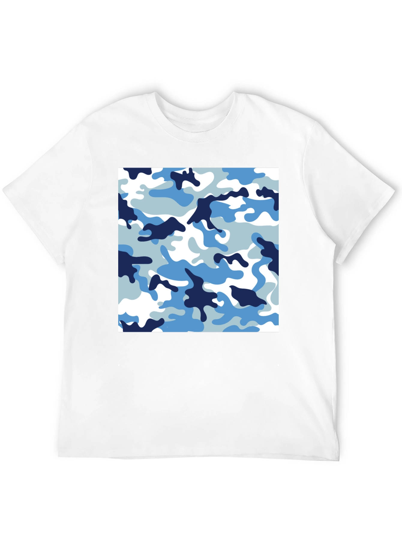 Black Blue Camo Crew Neck T-Shirt view 12
