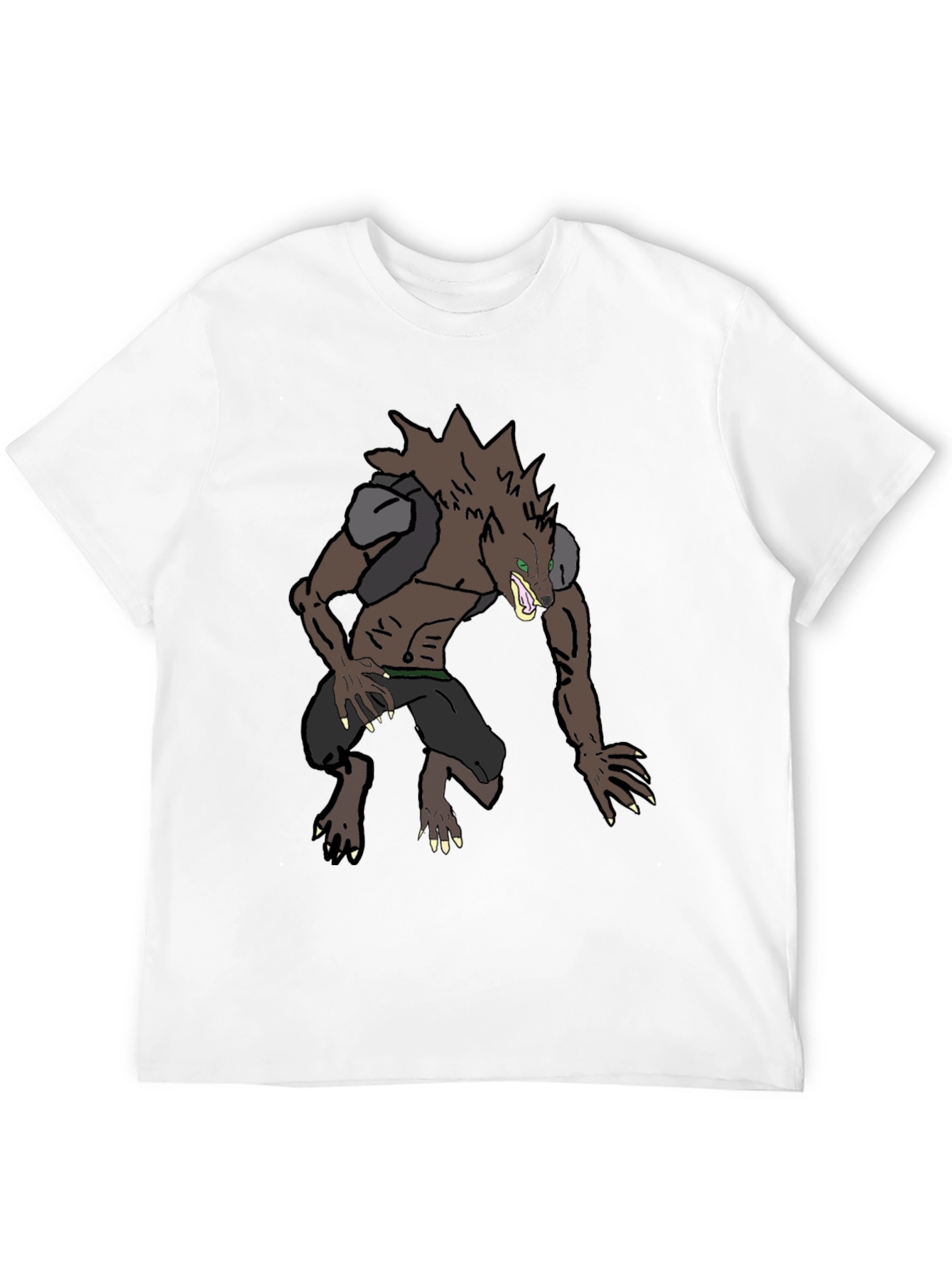 Black Werewolf Graphic Tee - Black Cotton Blend Shirt view 12