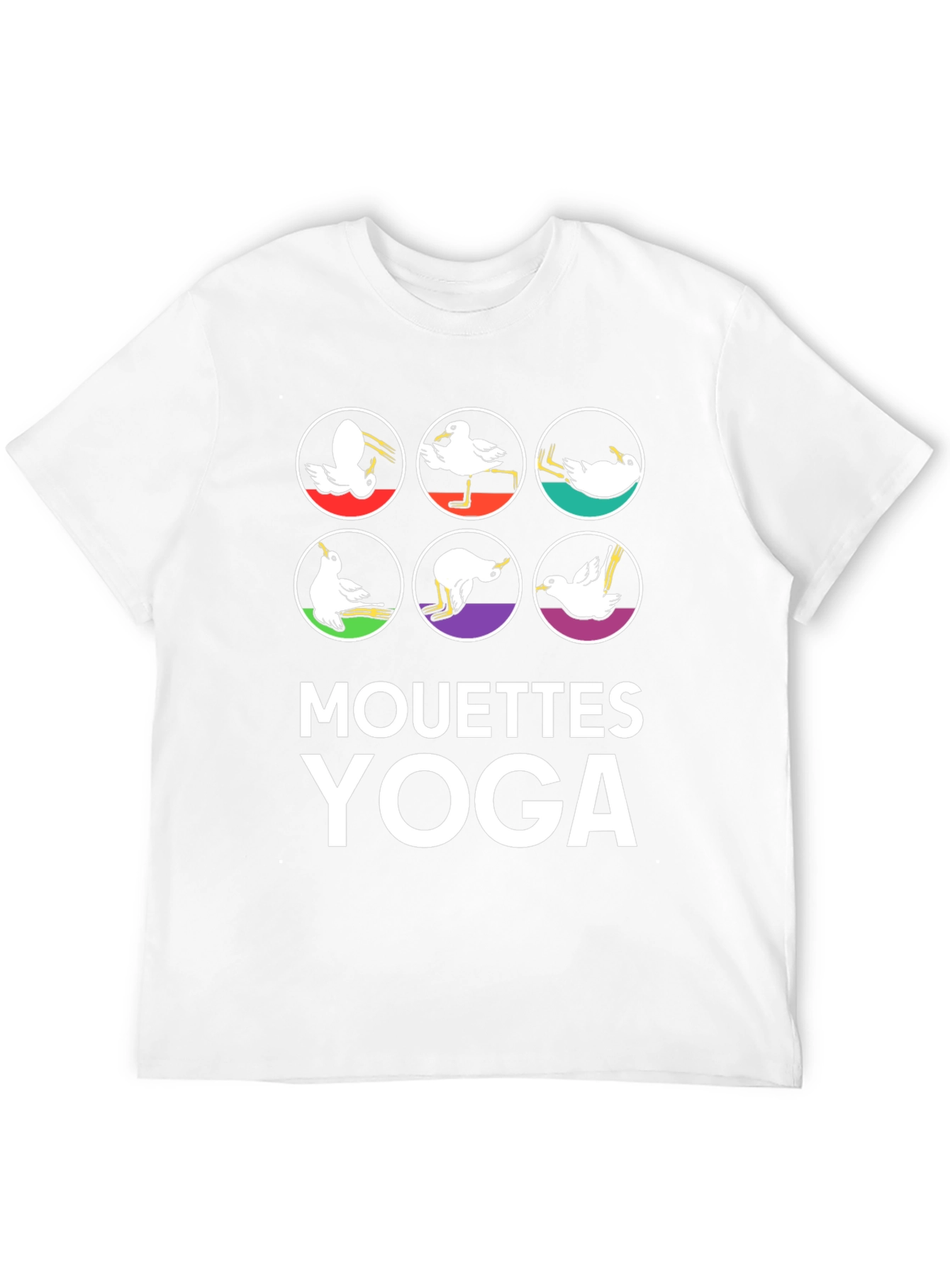 Black Mouettes Yoga Graphic T-Shirt - Bird Pose Tee view 12