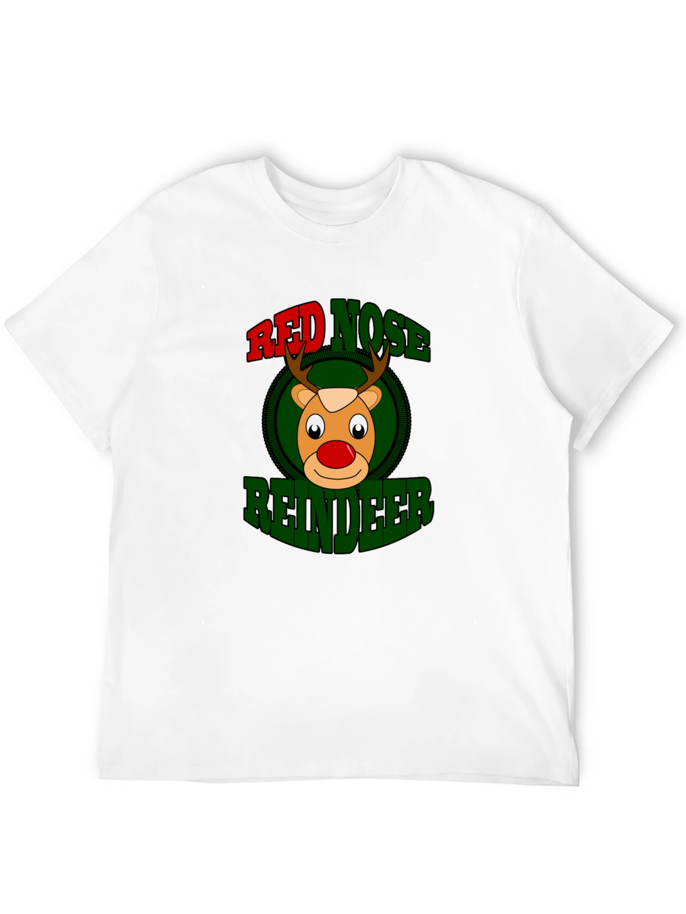 Black Red Nose Reindeer Graphic Tee - Christmas Holiday view 12