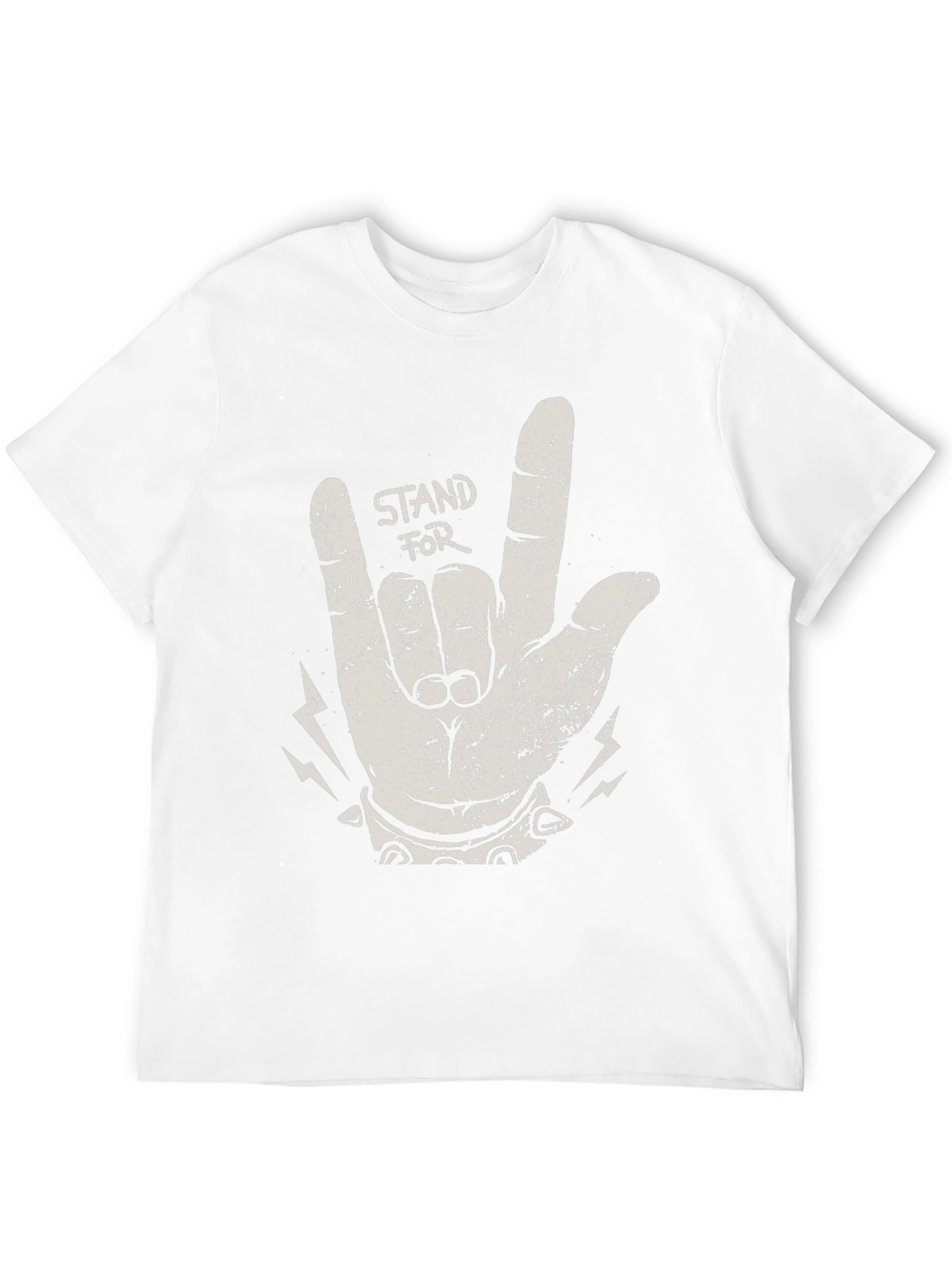 Black Stand For Rock Graphic Black T-Shirt view 12