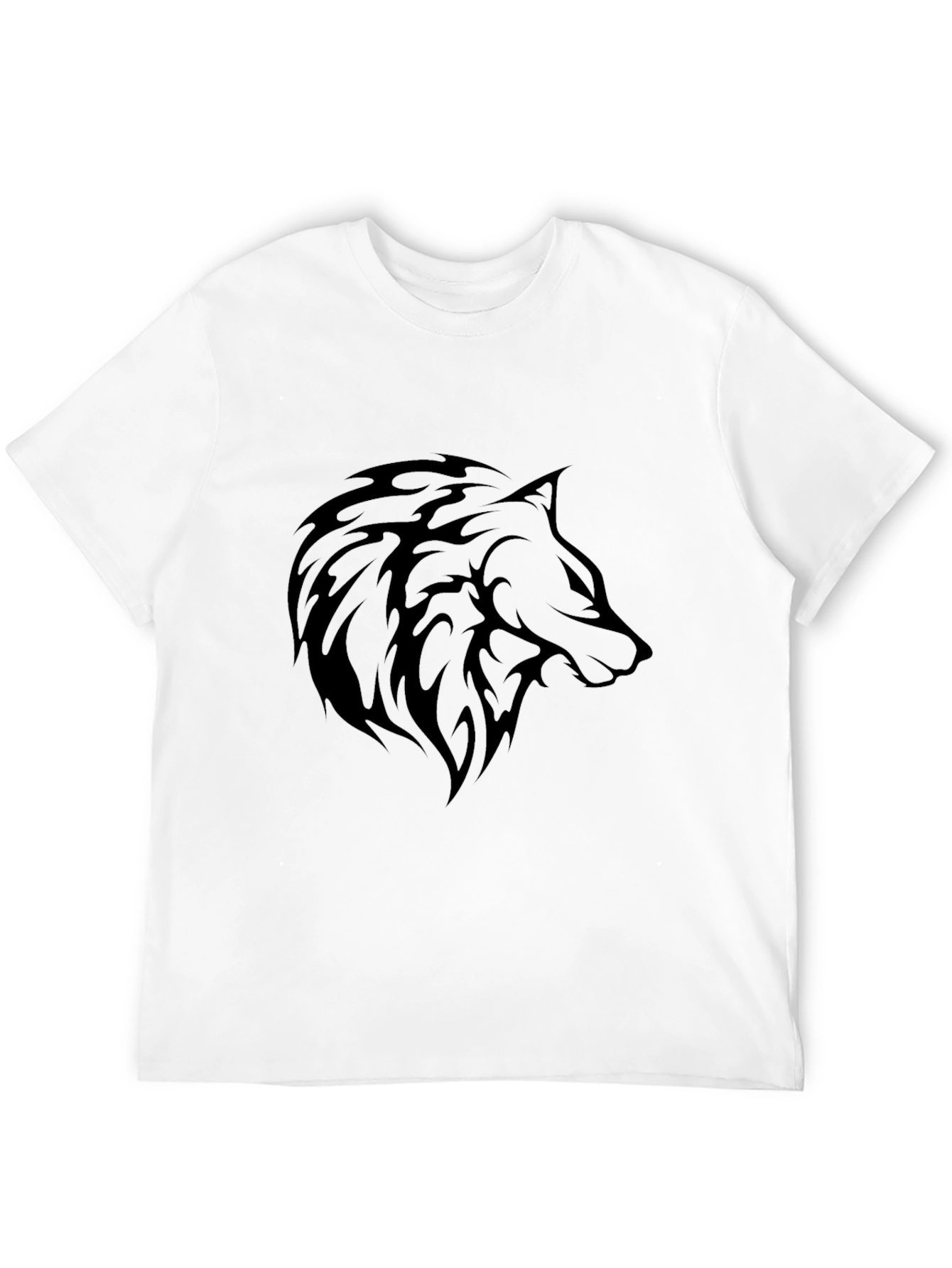 Black Black Wolf Graphic Tee - Men's Casual Style view 12
