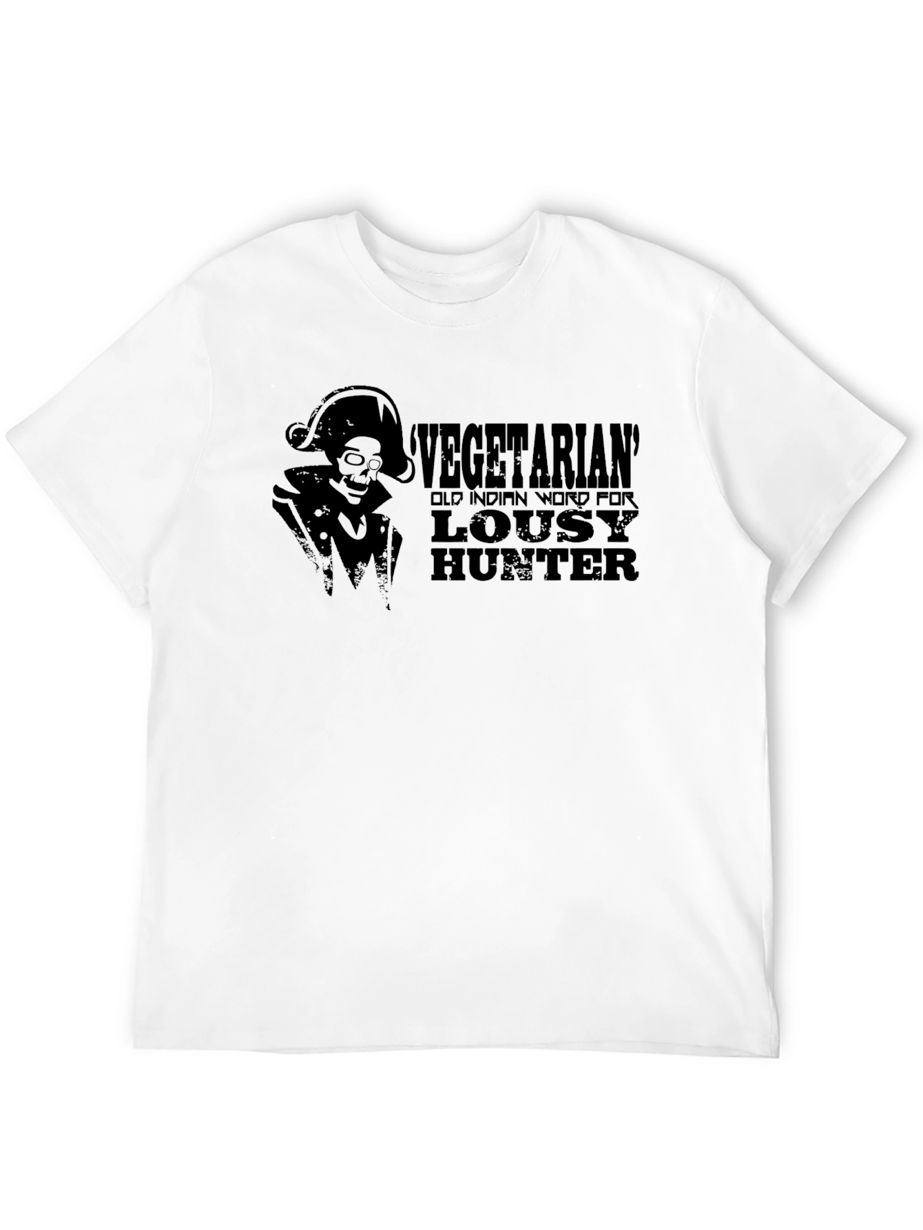 Black Vegetarian Lousy Hunter Funny T-Shirt view 12