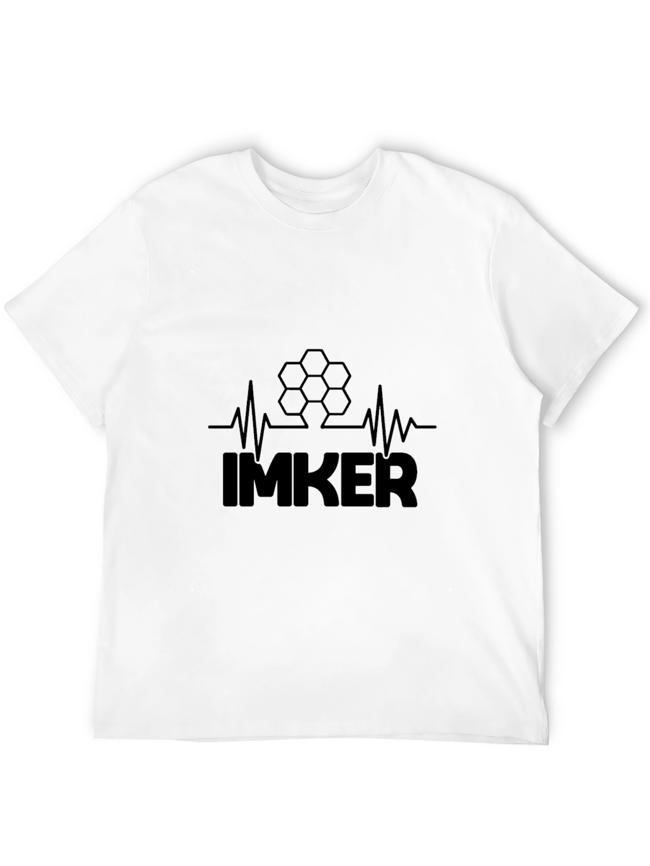 Black Beekeeper Heartbeat T-Shirt - Imker Honeycomb Design view 12