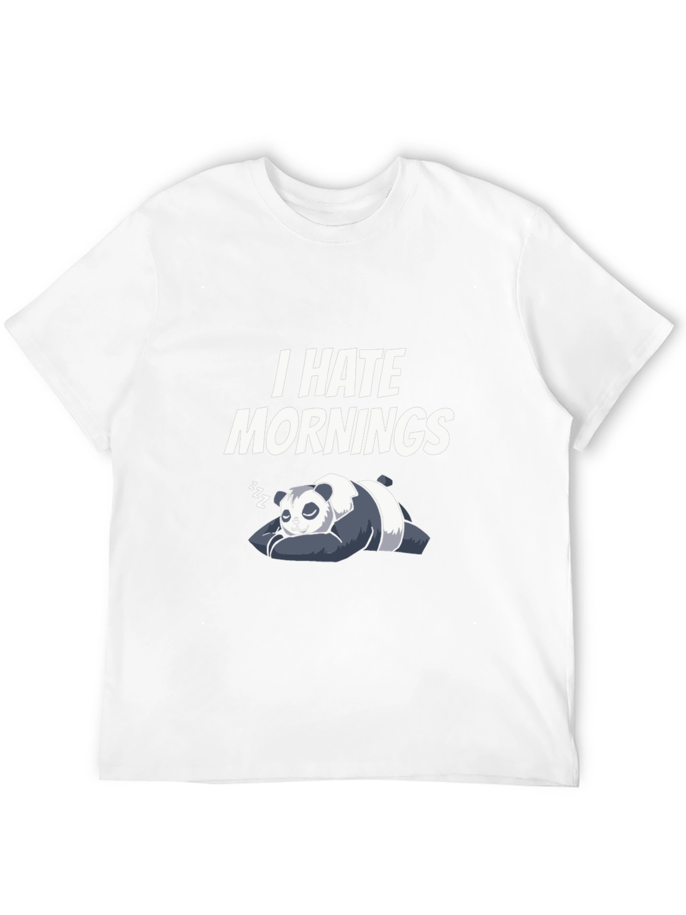 Black I Hate Mornings Panda T-Shirt view 12