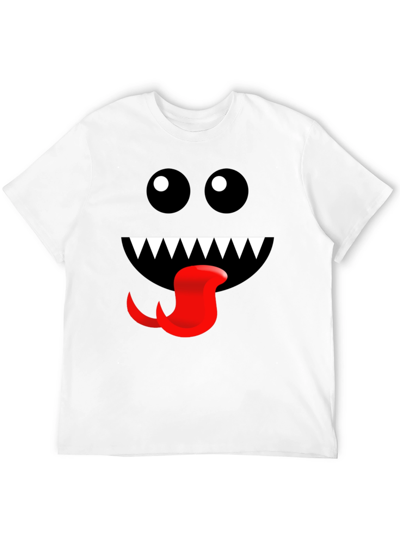 Black Monster Face Graphic Tee - Fun Black T-Shirt view 12