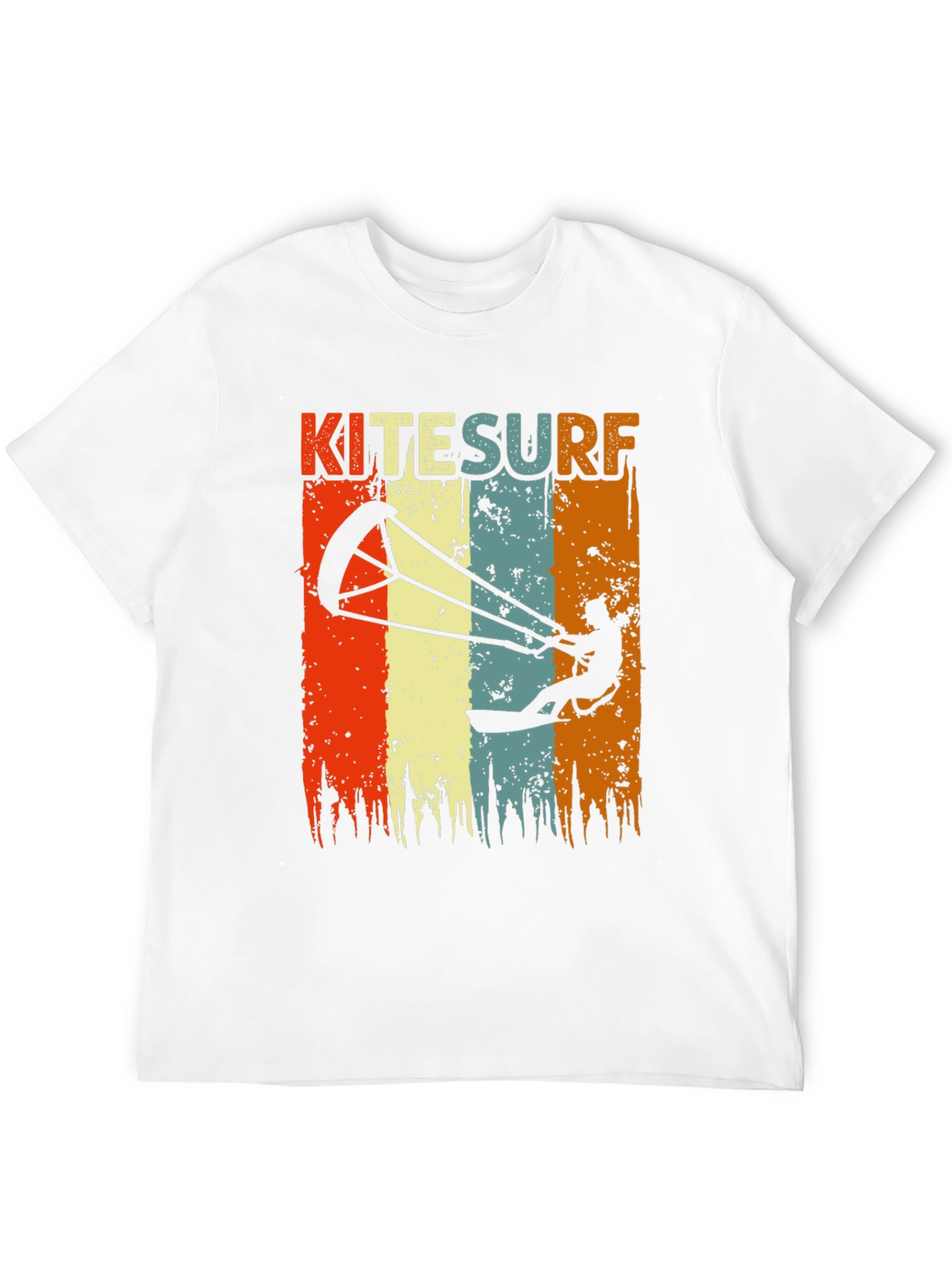 Black Kitesurf Retro Graphic T-Shirt | Vintage Style Surfing Tee view 12