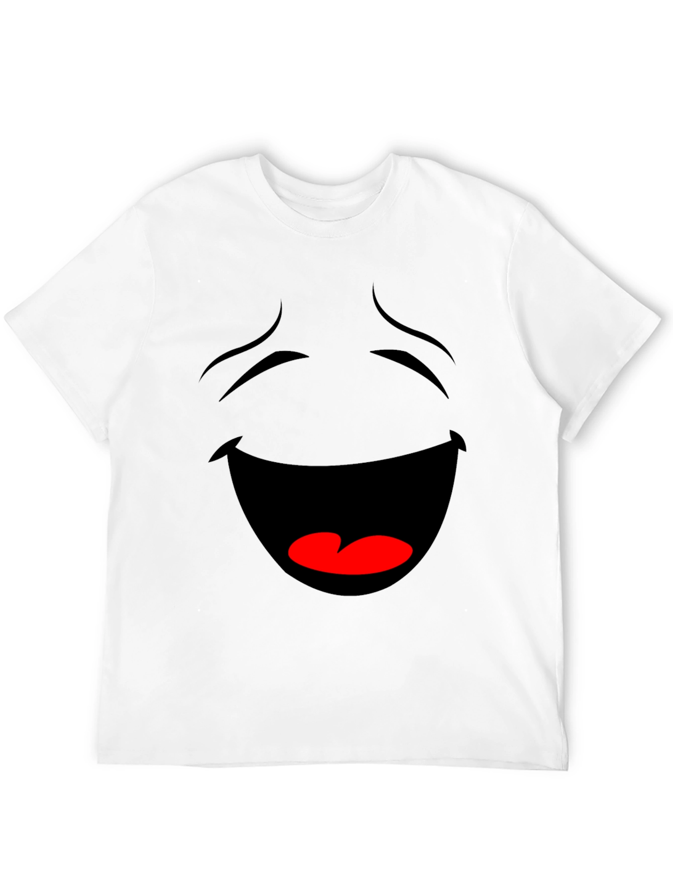 Black Laughing Face Graphic Tee - Black Cotton T-Shirt view 12